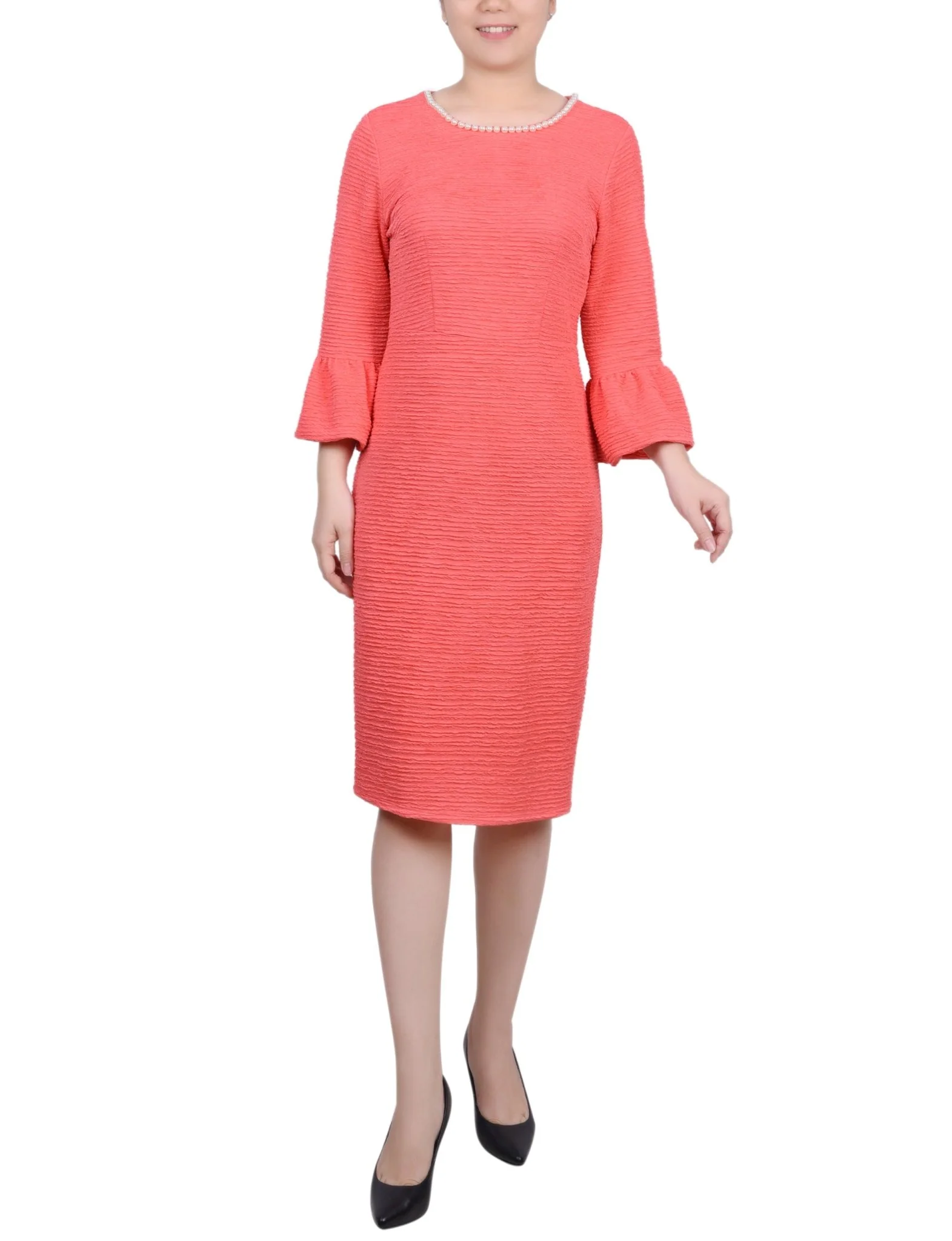 3/4 Length Pearl Detail Dress - Petite - Image 9