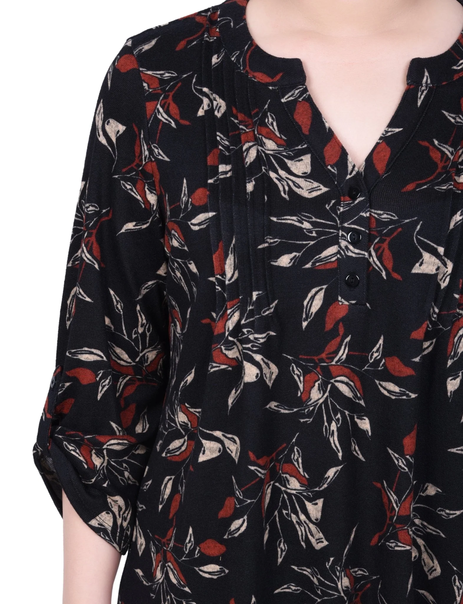 3/4 Length Roll Sleeve Top - Petite - Image 15