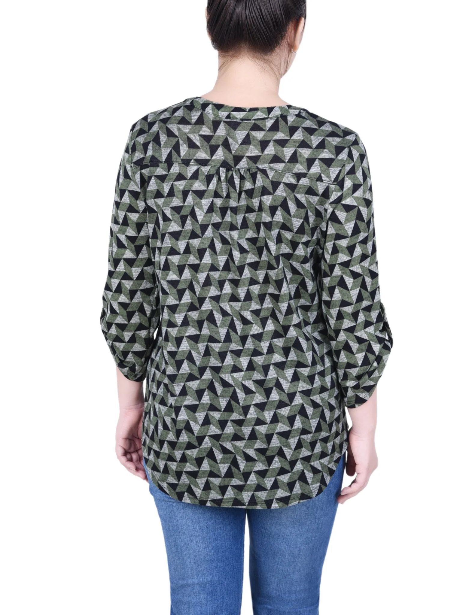 3/4 Length Roll Sleeve Top - Petite - Image 28