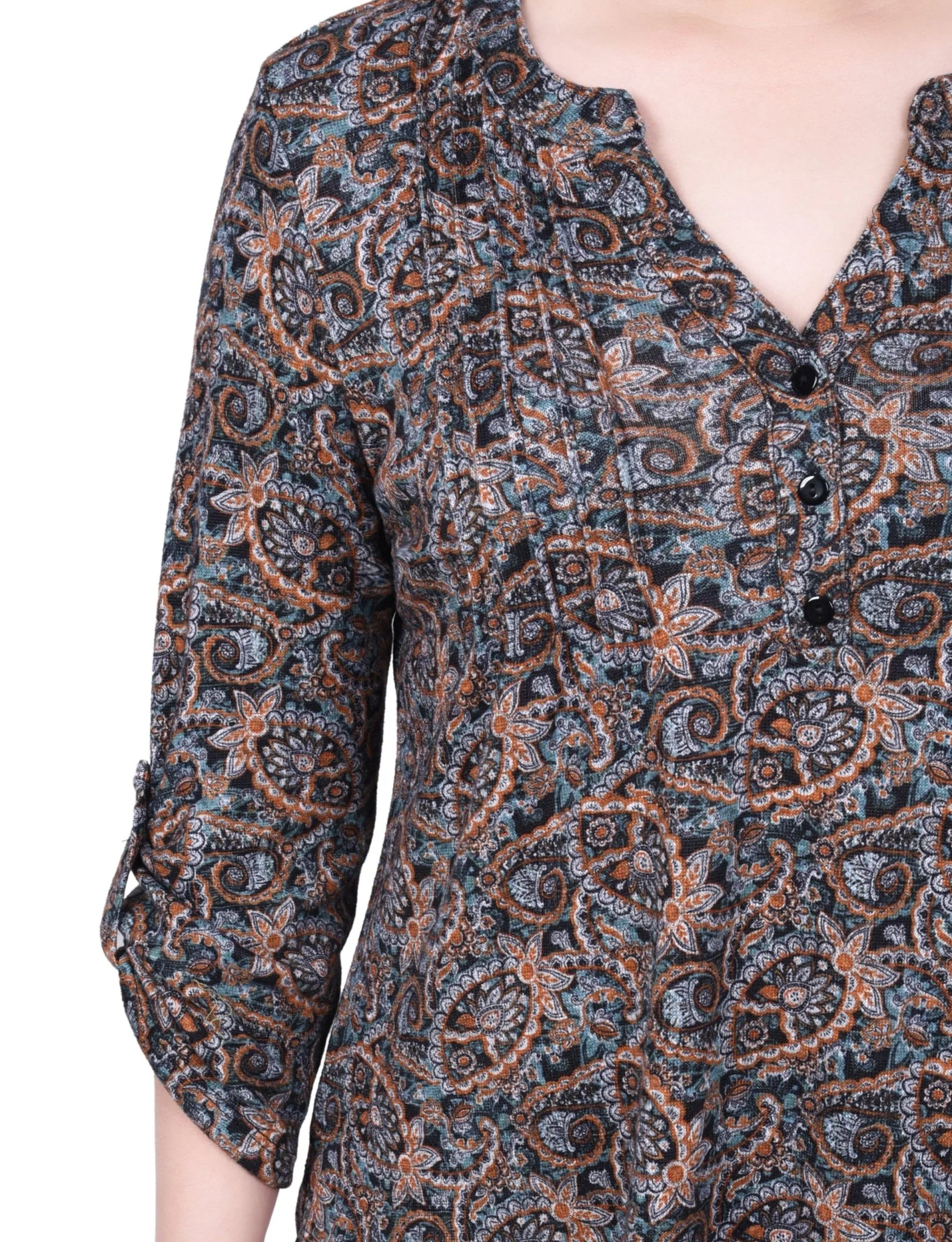 3/4 Length Roll Sleeve Top - Petite - Image 7