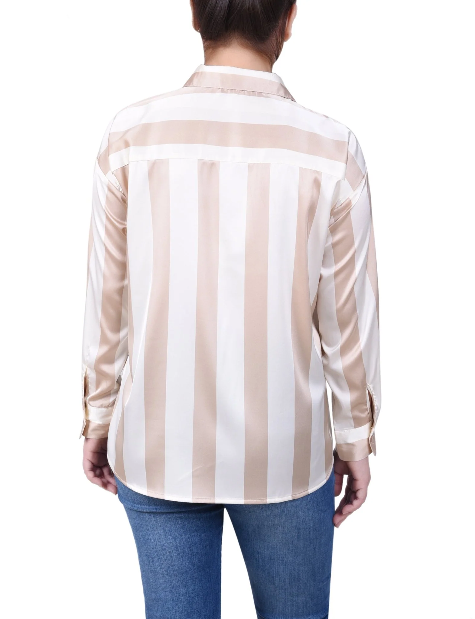 3/4 Length Sleeve Roll Tab Satin Blouse - Petite - Image 20