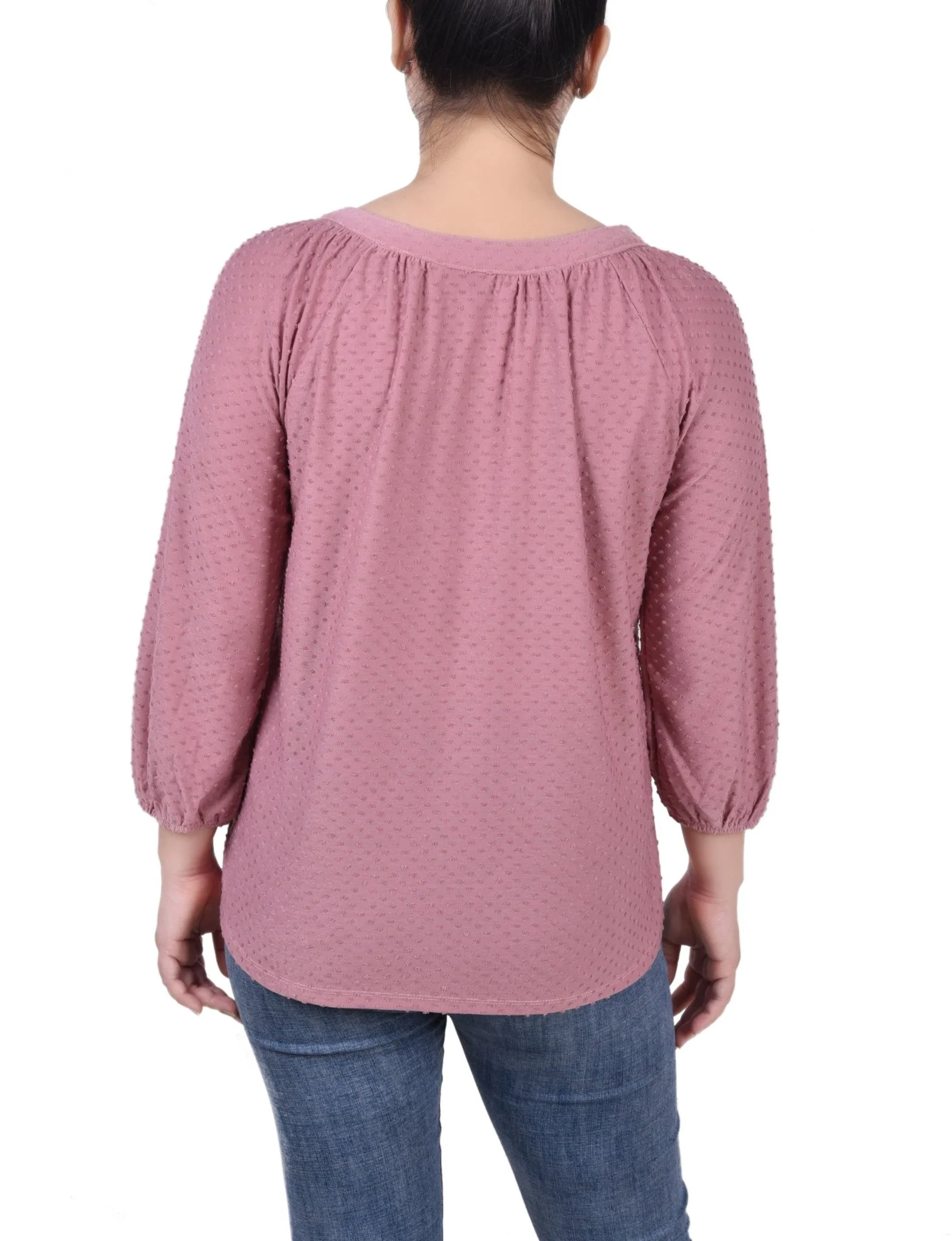 3/4 Length Sleeve Swiss Dot Top - Petite - Image 9
