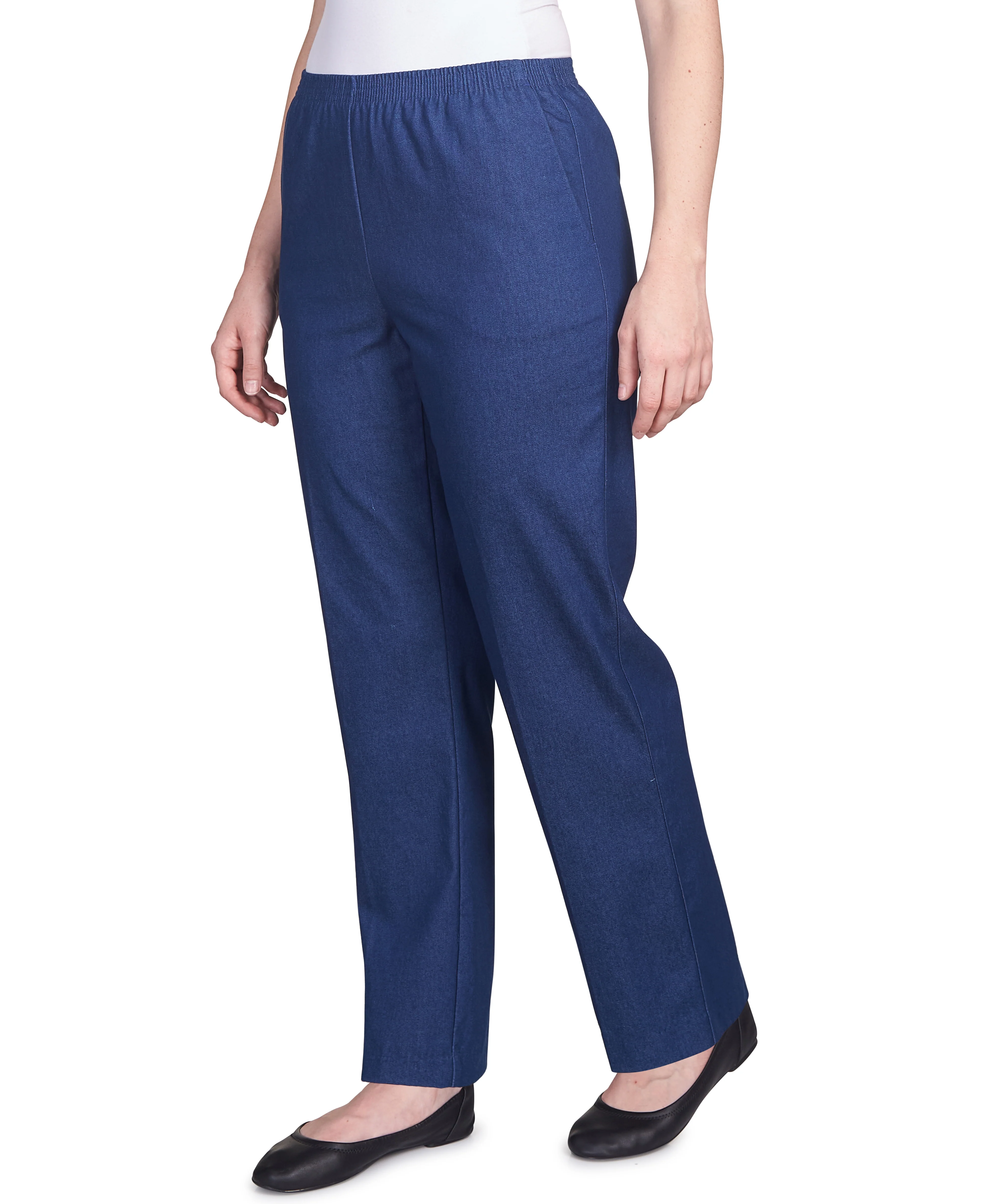Alfred Dunner Classic All-Around Elastic Waistband Denim Pant Average Length - Image 5