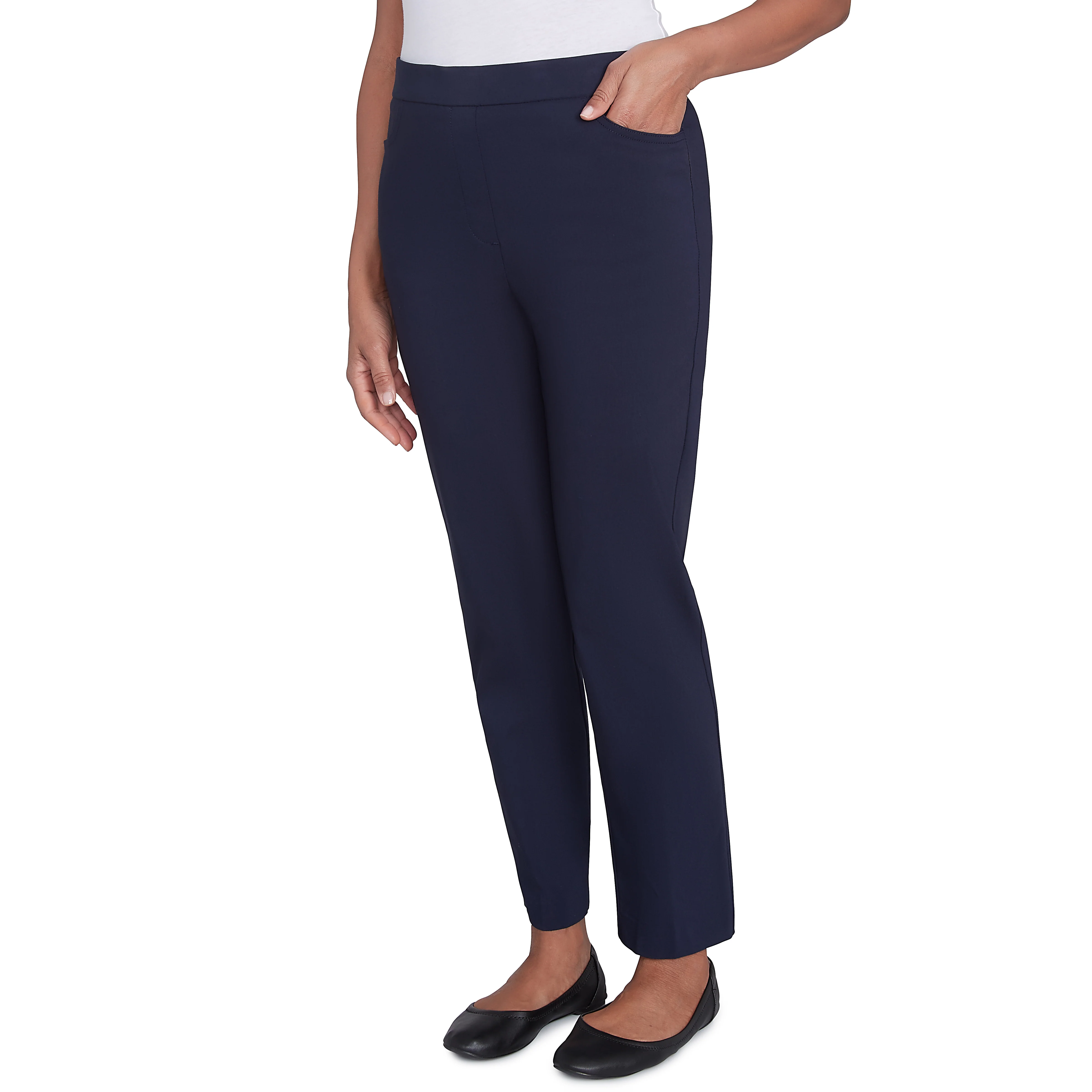 Alfred Dunner Classic Allure Fit Proportioned Pant with Elastic Comfort Waistband Short Length - Image 21