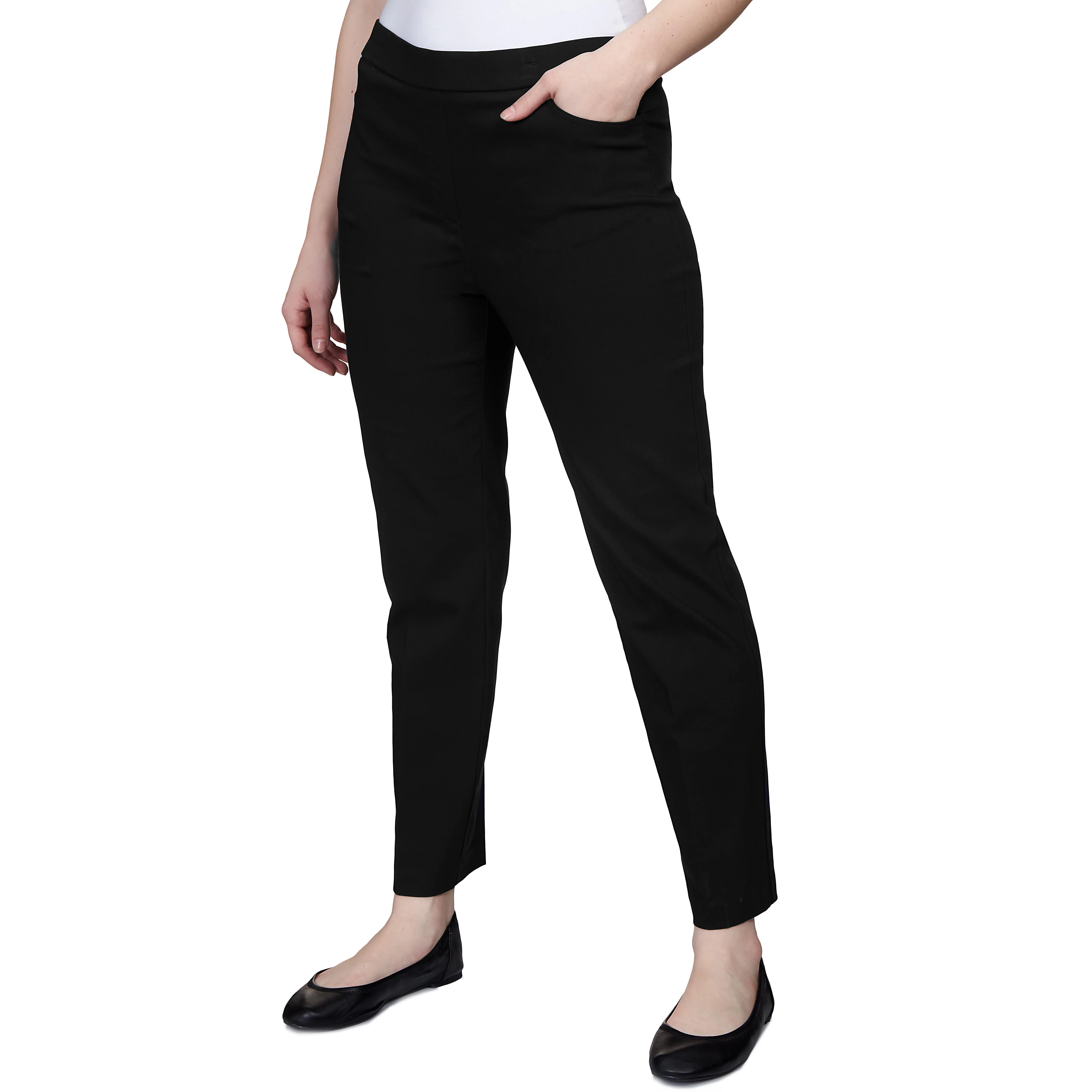Alfred Dunner Classic Allure Fit Proportioned Pant with Elastic Comfort Waistband Short Length - Image 3