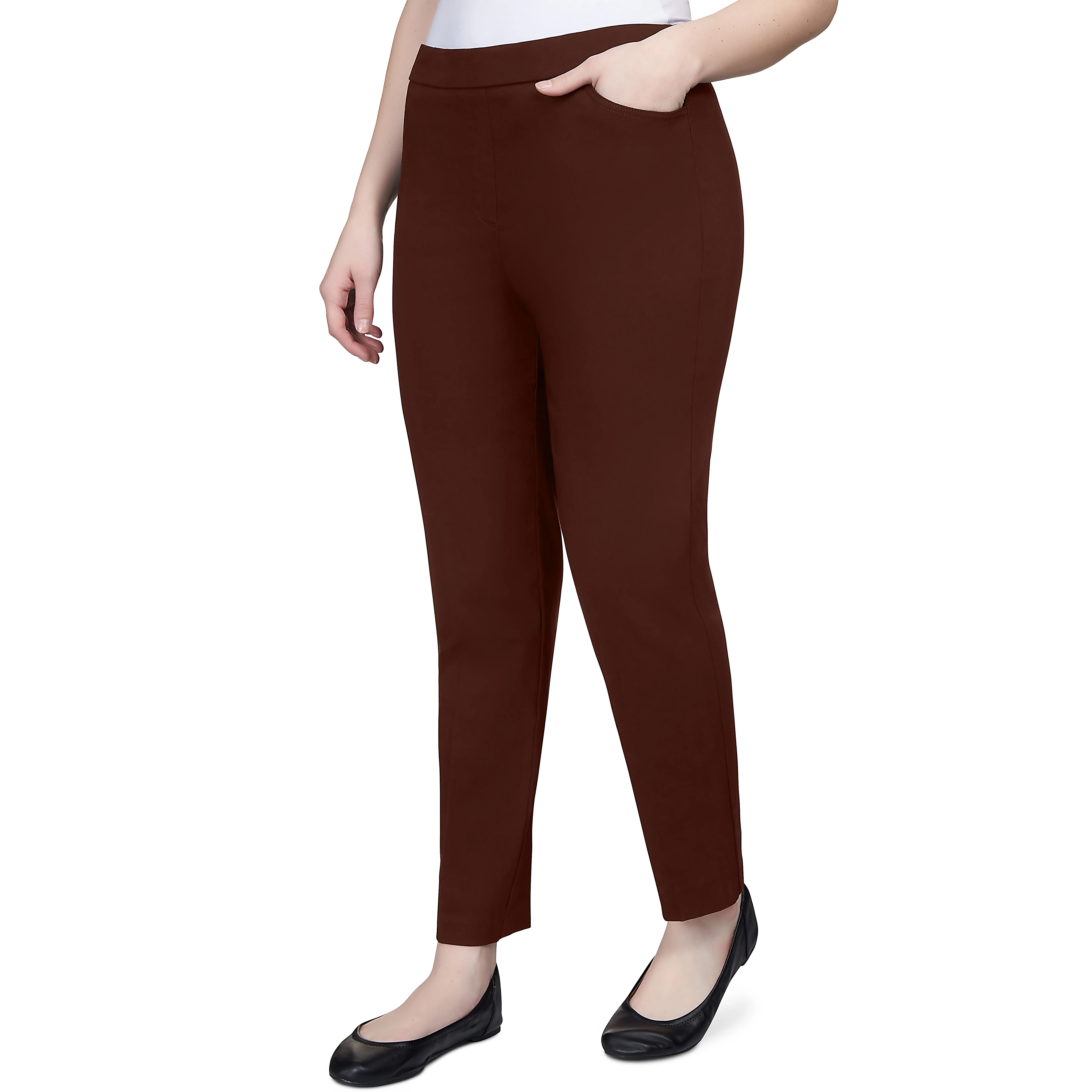 Alfred Dunner Classic Allure Fit Proportioned Pant with Elastic Comfort Waistband Short Length - Image 9
