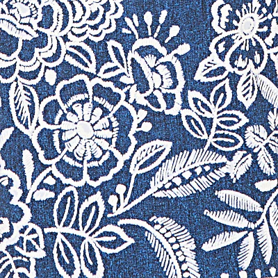 Alfred Dunner Floral Border Embroidered Split Neck Top- Petite - Image 6