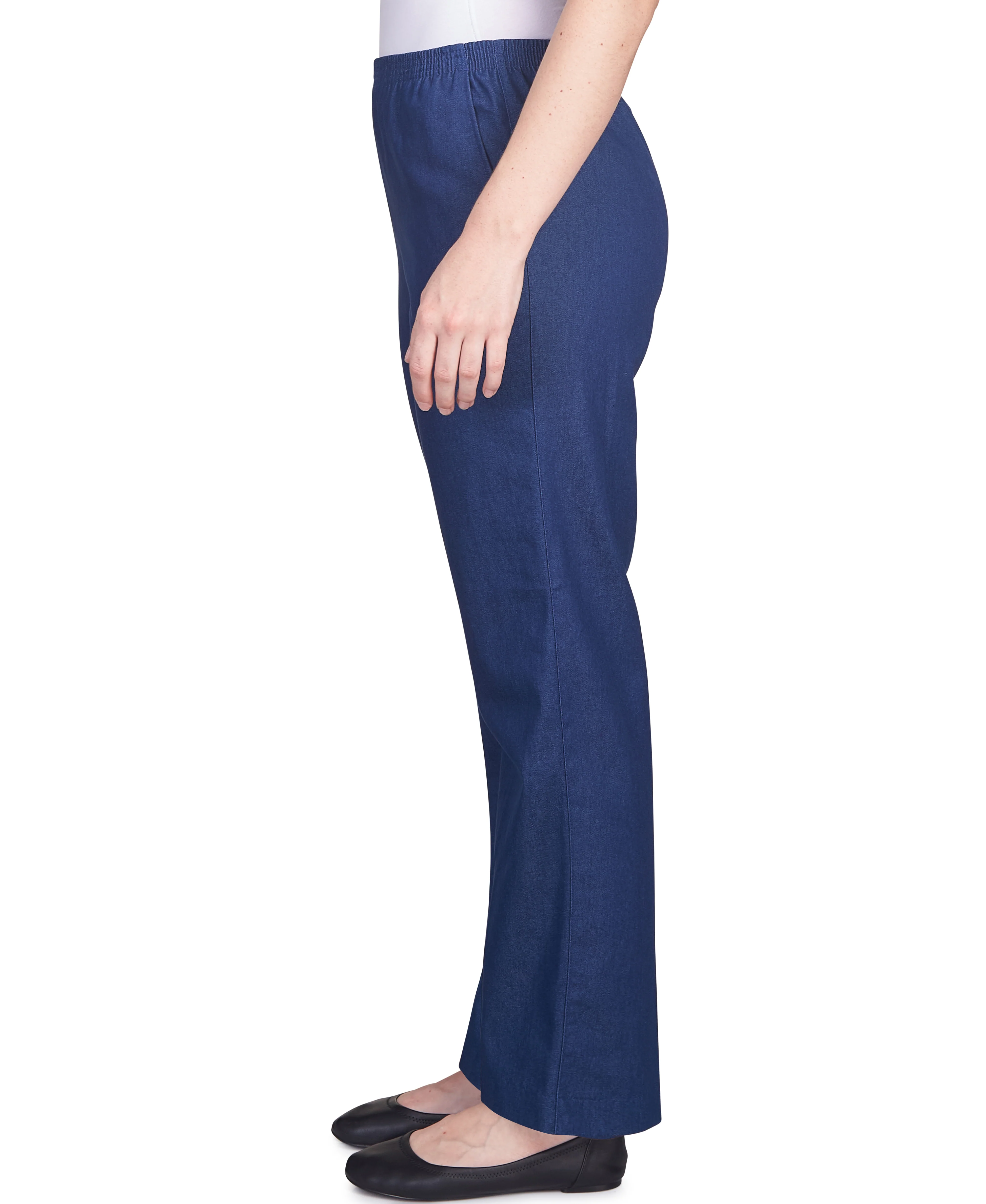 Alfred Dunner Petite Classic All-Around Elastic Waistband Denim Pant Average Length - Image 4