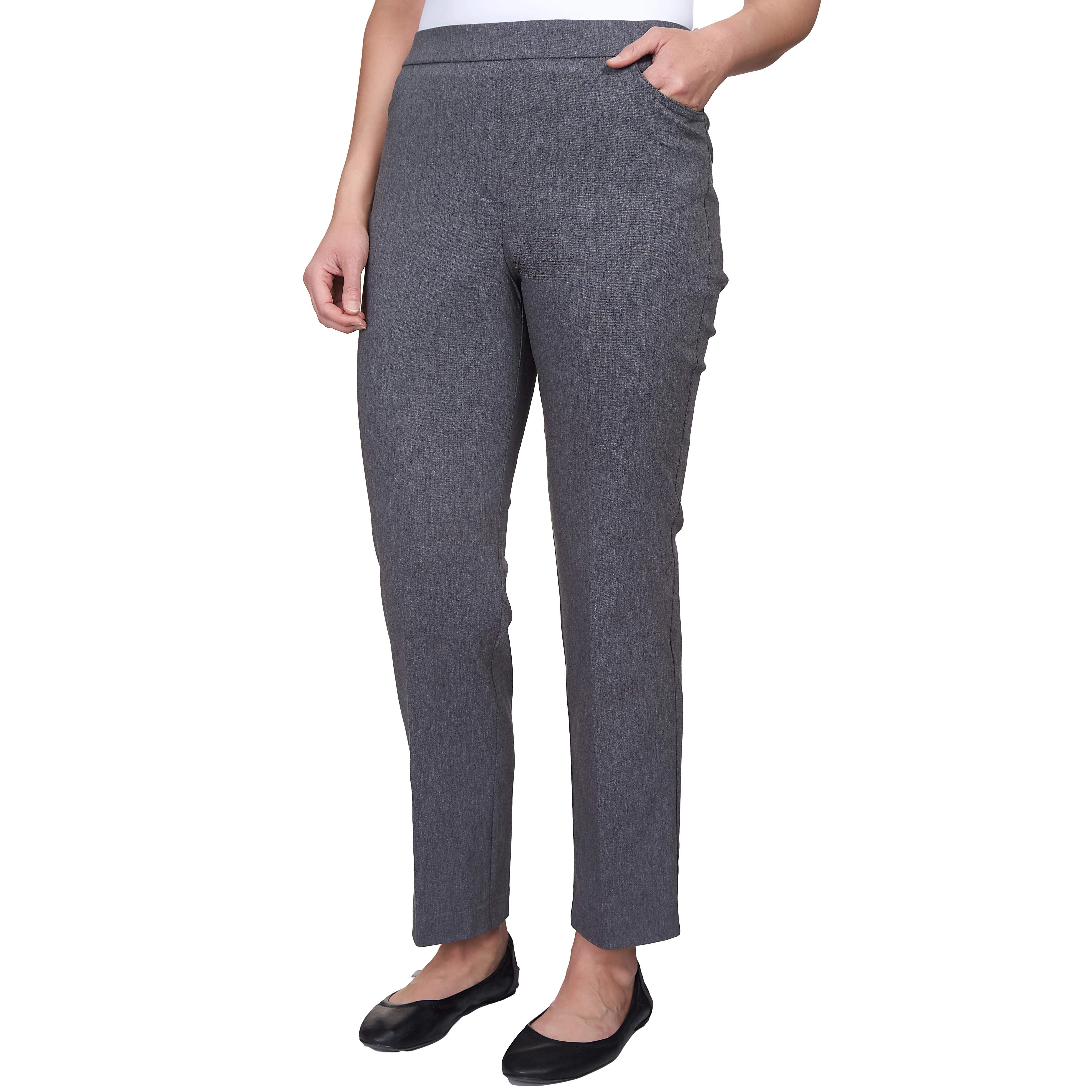 Alfred Dunner Petite Classic Allure Fit Proportioned Pant with Elastic Comfort Waistband Average Length - Image 14