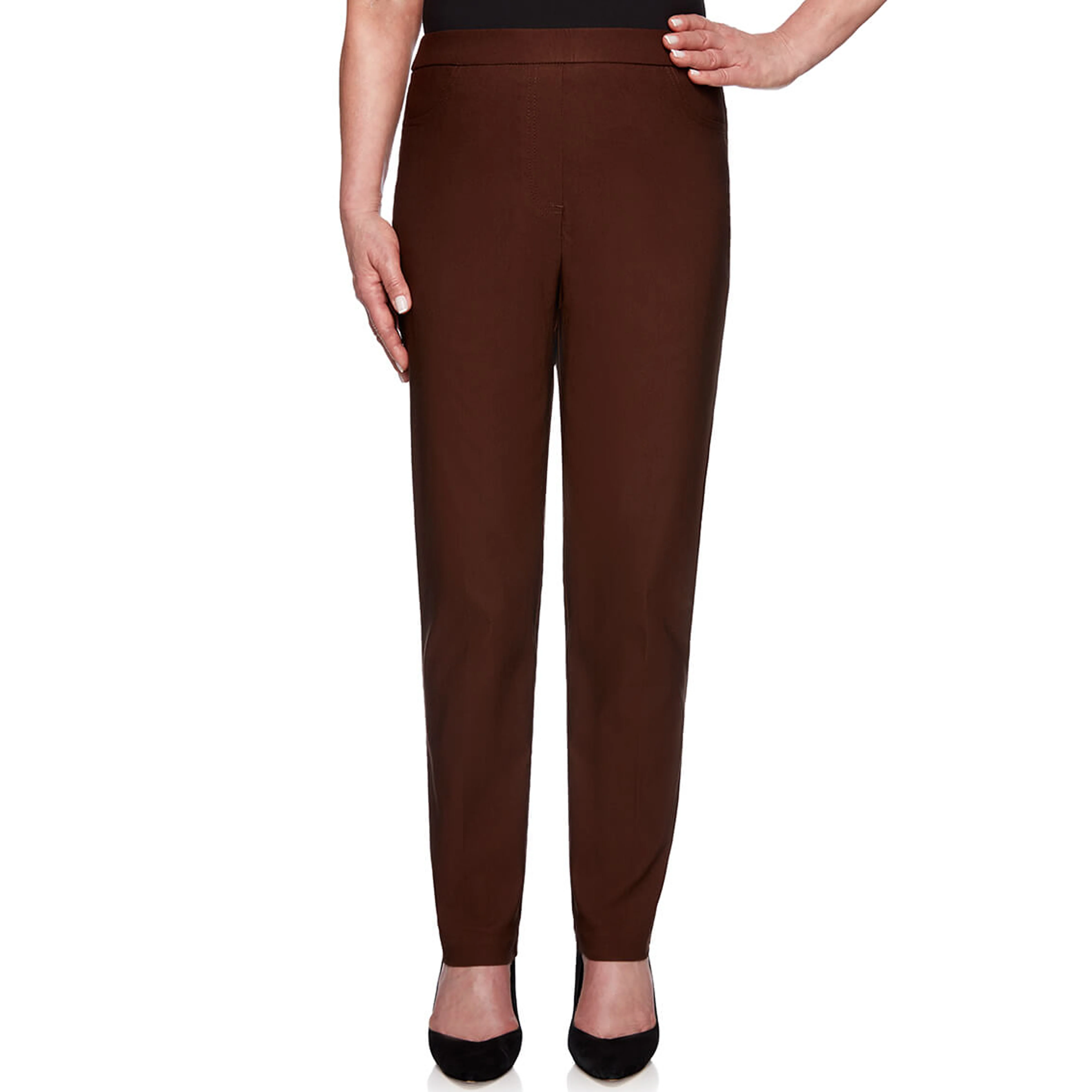 Alfred Dunner Petite Classic Allure Fit Proportioned Pant with Elastic Comfort Waistband Short Length - Image 7