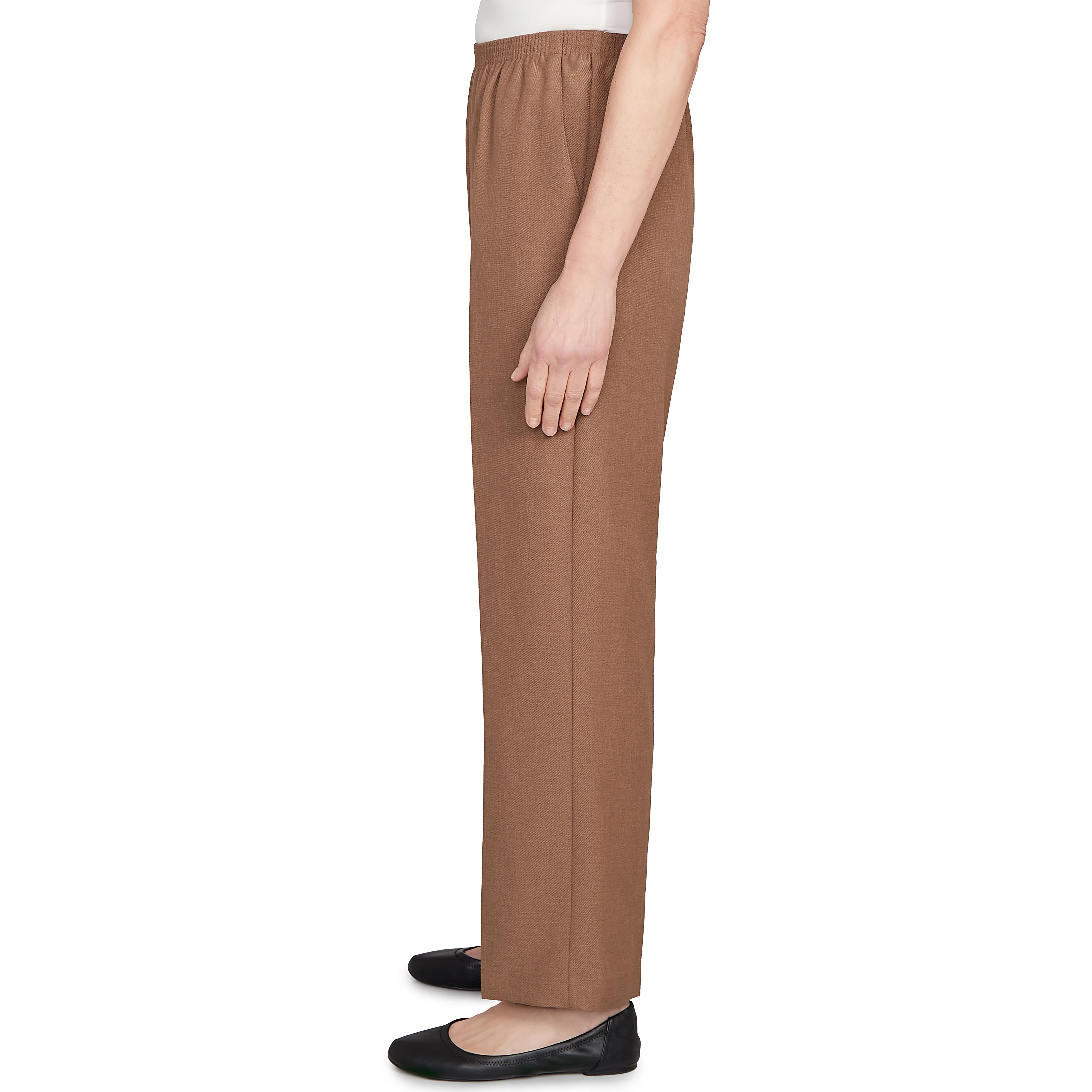 Alfred Dunner Petite Classic Signature Fit Textured Trousers with All-around Elastic Waistband Short Length - Image 4