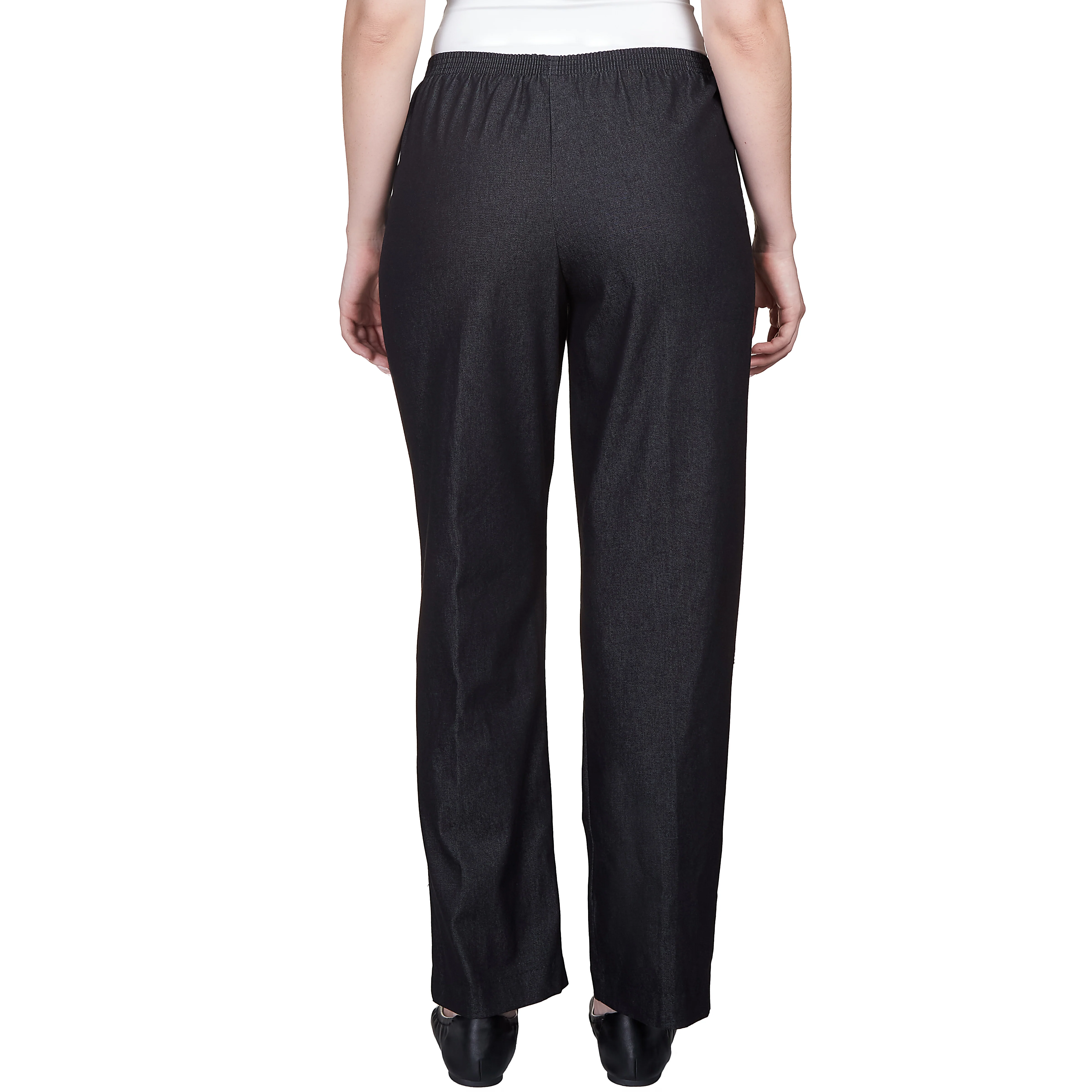 Alfred Dunner Petite Denim Comfort Waistband  Mid Rise Regular Fit Straight Leg Pant Short Length - Image 2