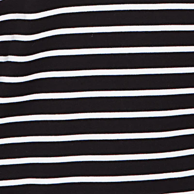 Alfred Dunner Pinstripe Embroidered Sleeve Top with Necklace - Image 6