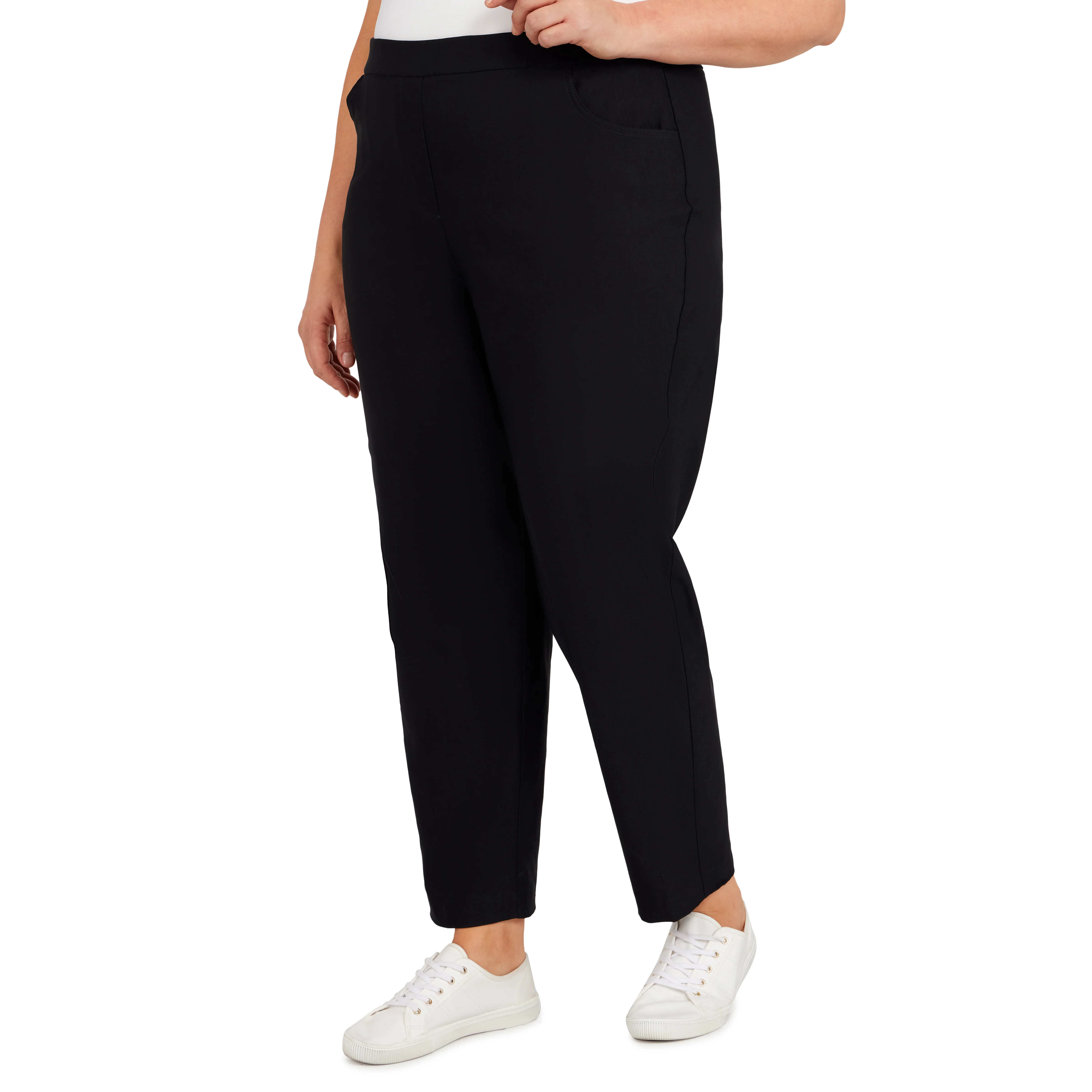 Alfred Dunner Plus Classic Allure Fit Proportioned Pant with Elastic Comfort Waistband Average Length - Image 3
