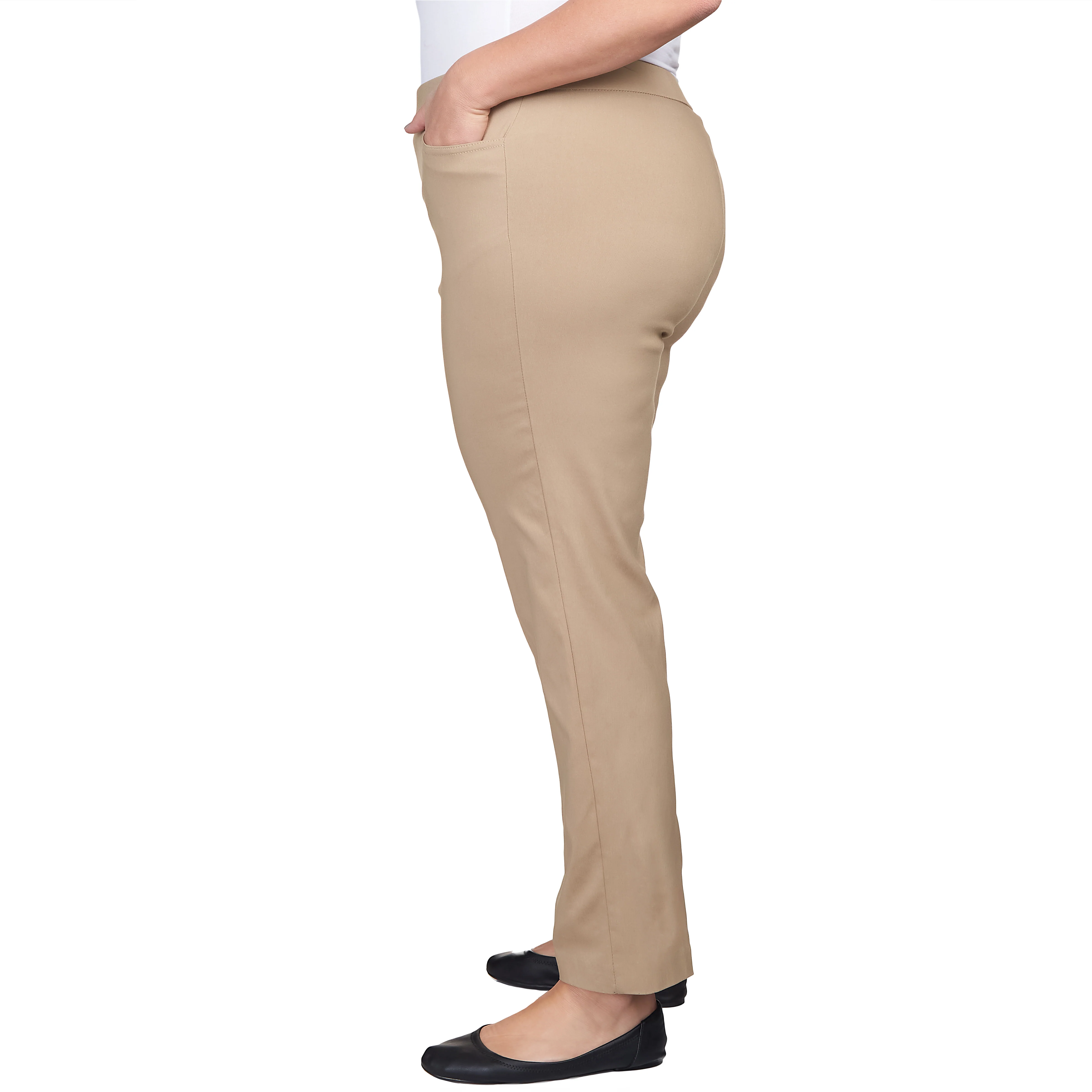 Alfred Dunner Plus Classic Allure Fit Proportioned Pant with Elastic Comfort Waistband Average Length - Image 31