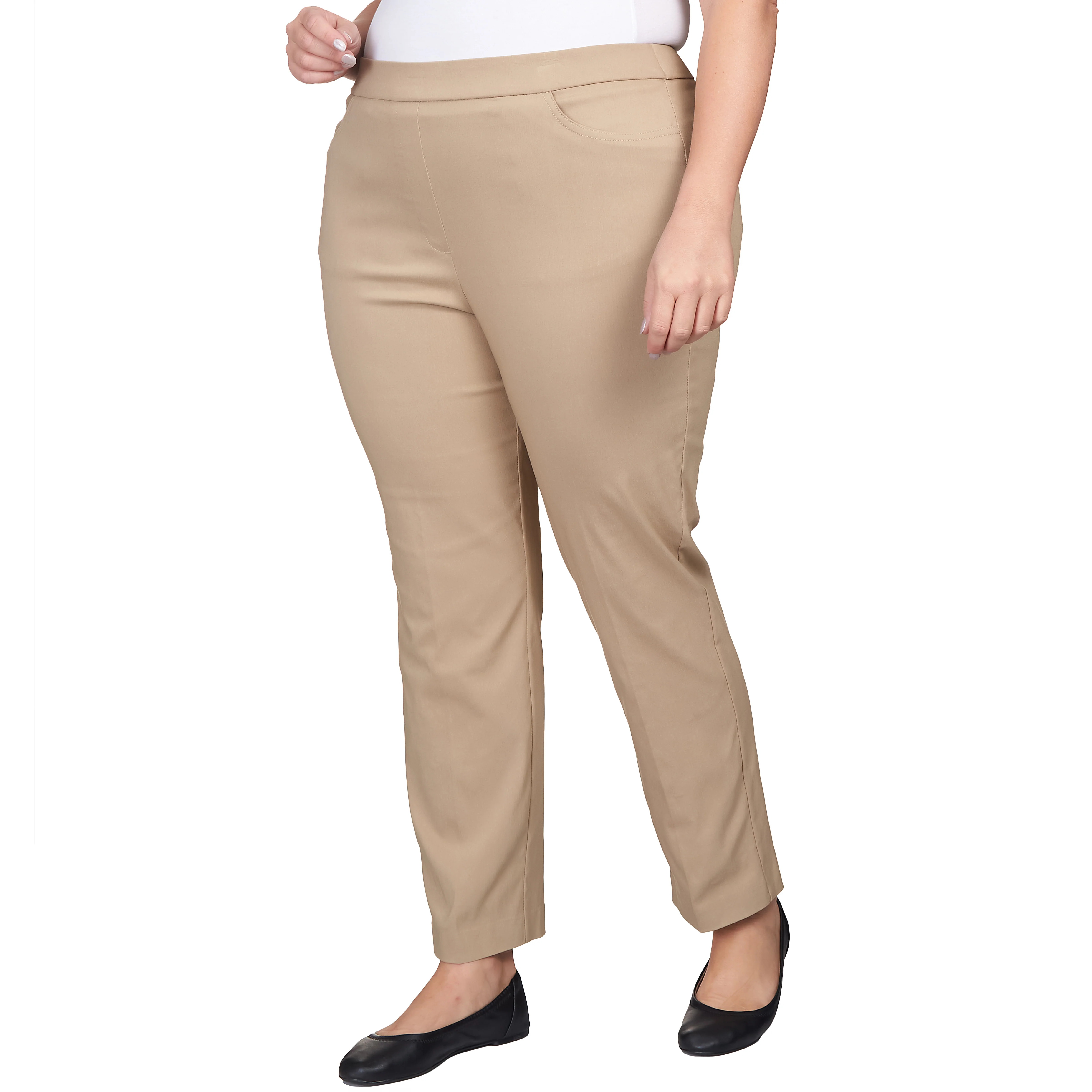 Alfred Dunner Plus Classic Allure Fit Proportioned Pant with Elastic Comfort Waistband Average Length - Image 32