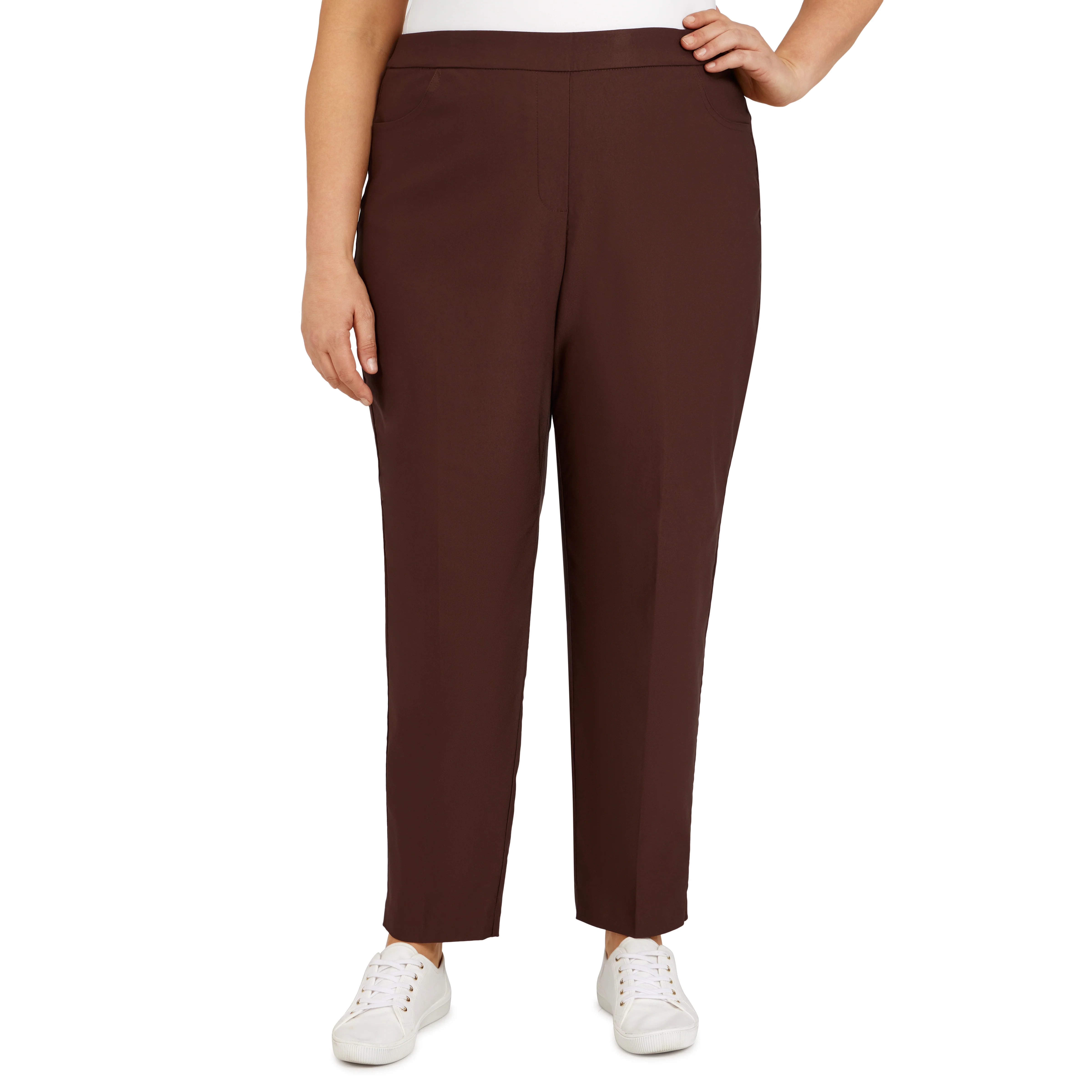 Alfred Dunner Plus Classic Allure Fit Proportioned Pant with Elastic Comfort Waistband Average Length - Image 7