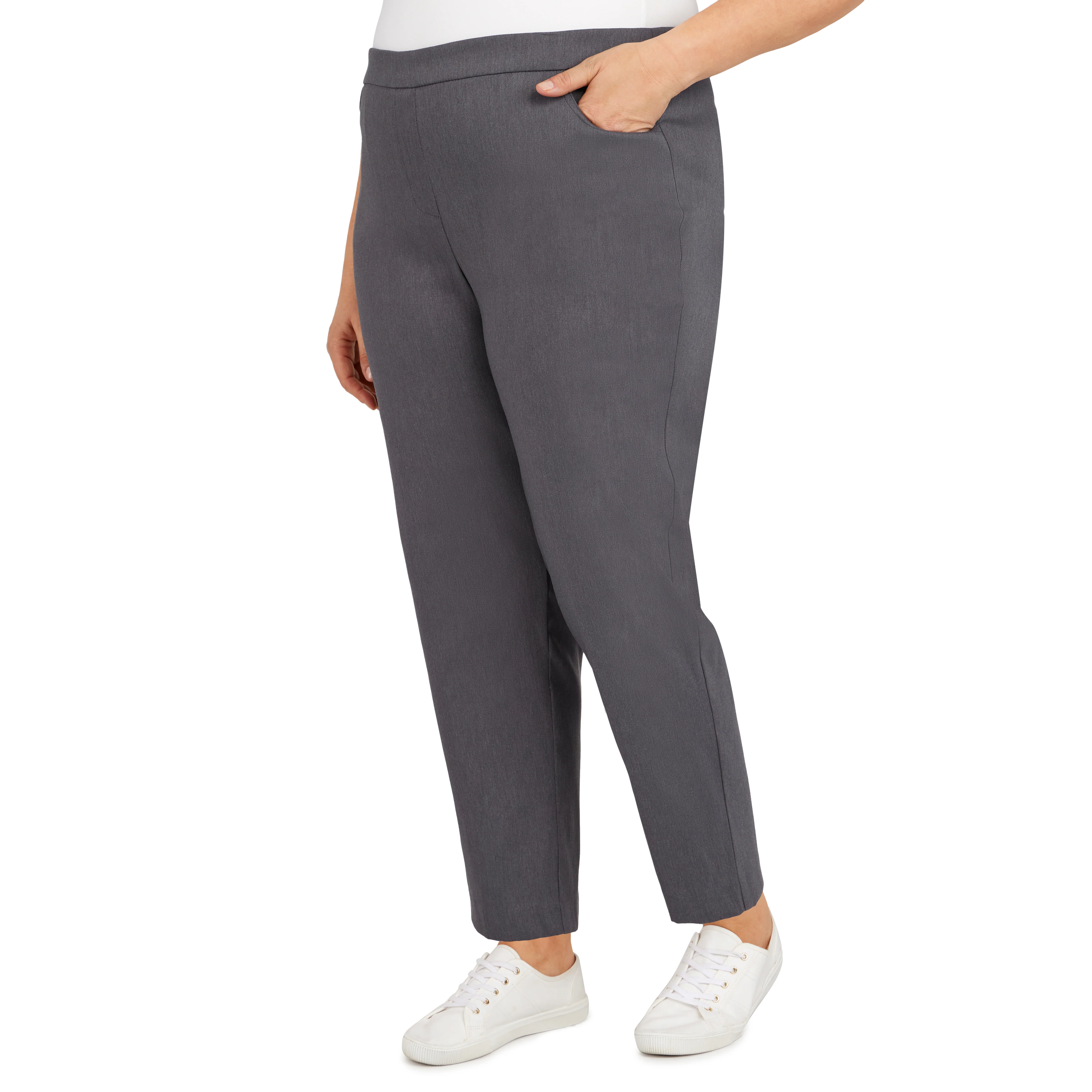 Alfred Dunner Plus Classic Allure Fit Proportioned Pant with Elastic Comfort Waistband Short Length - Image 15