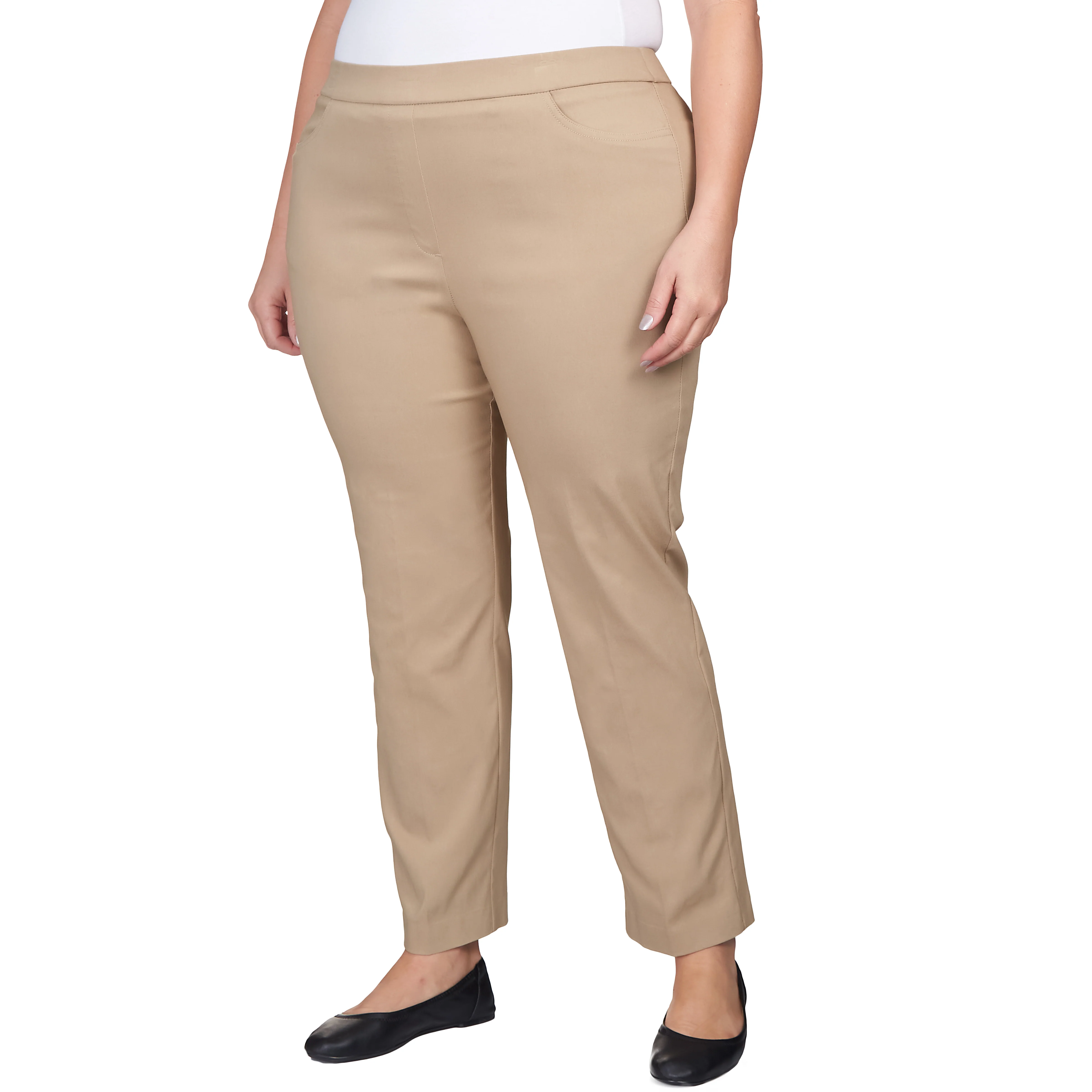 Alfred Dunner Plus Classic Allure Fit Proportioned Pant with Elastic Comfort Waistband Short Length - Image 33