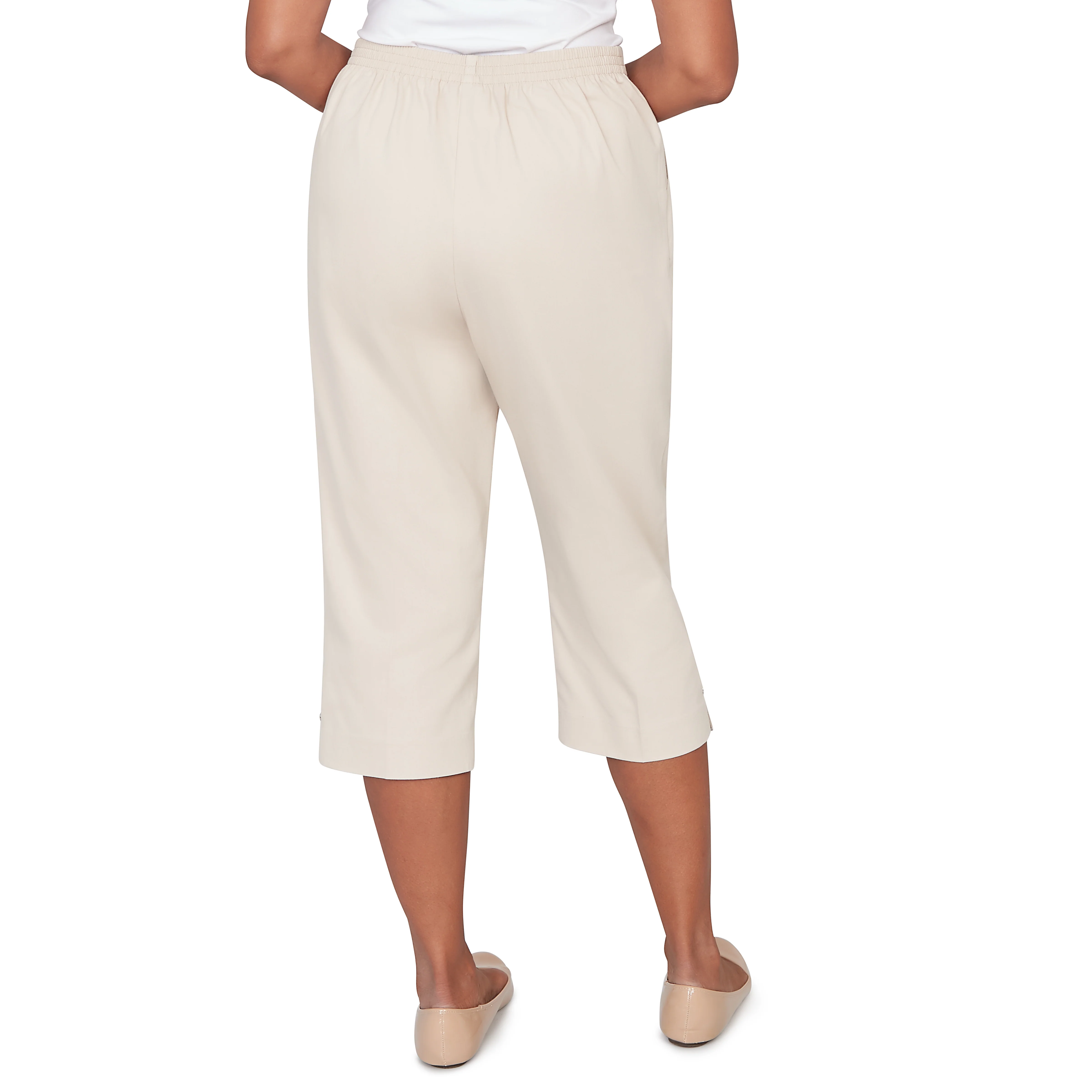Alfred Dunner Solid Twill Button Hem Capri Pant - Image 14