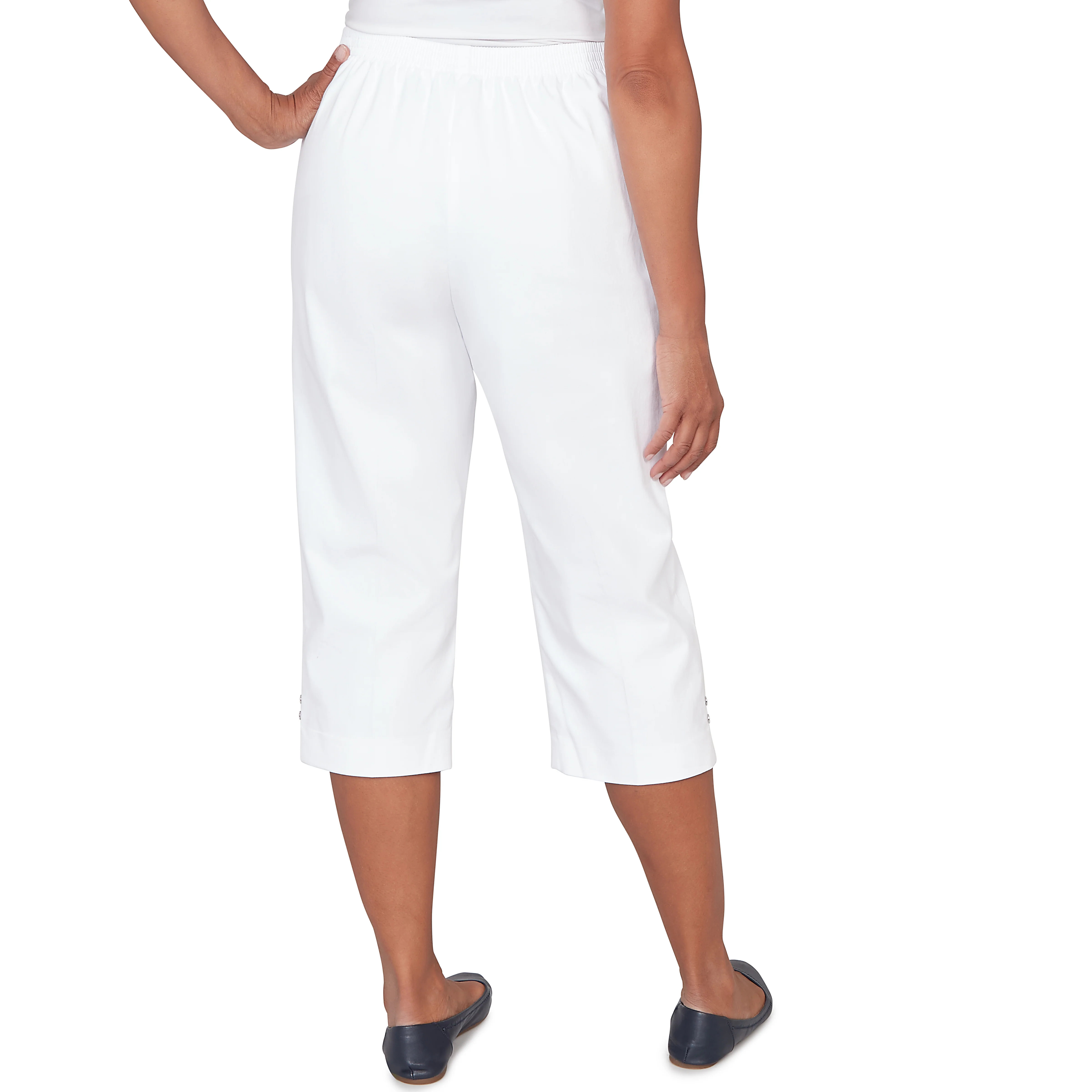 Alfred Dunner Solid Twill Button Hem Capri Pant - Image 20