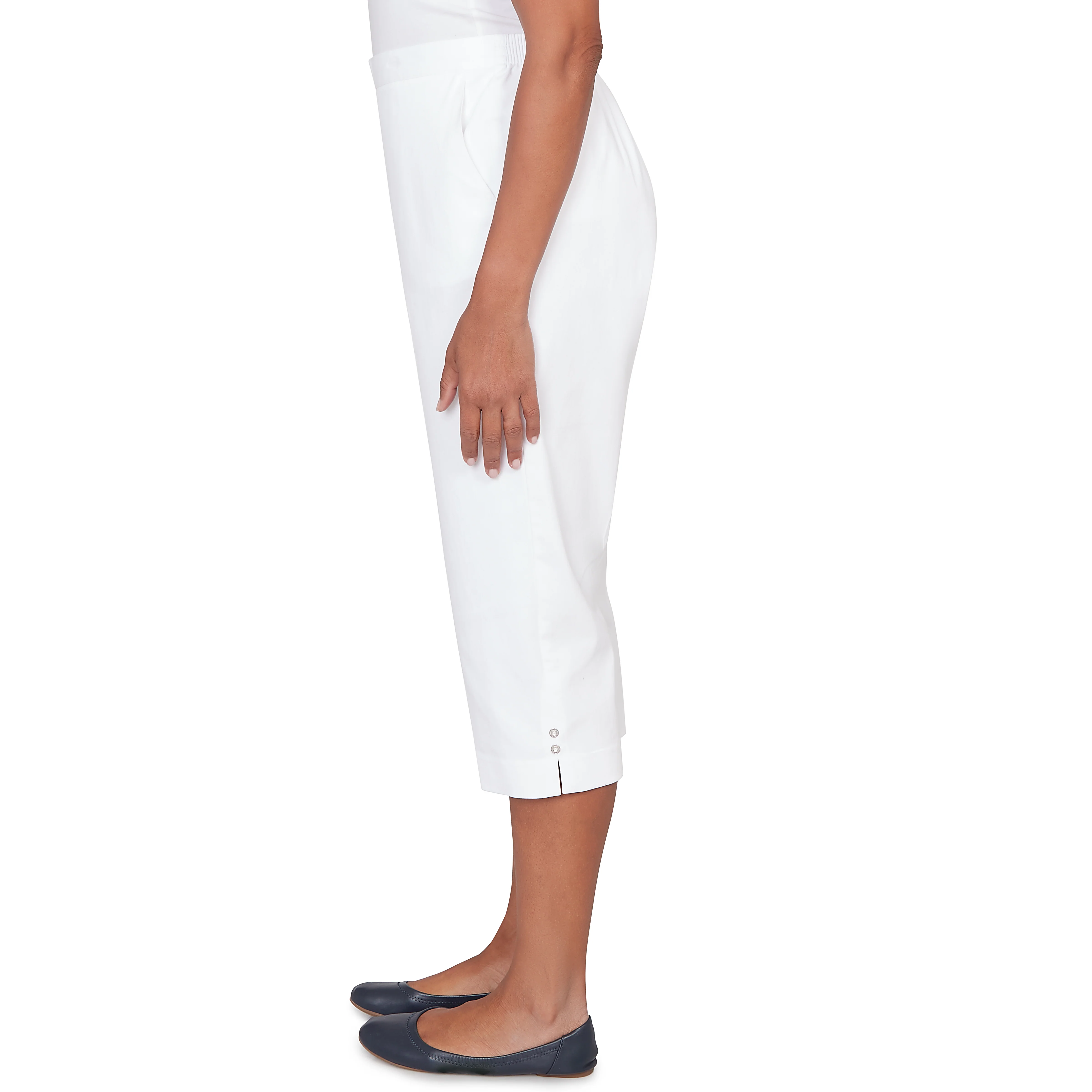Alfred Dunner Solid Twill Button Hem Capri Pant - Image 22