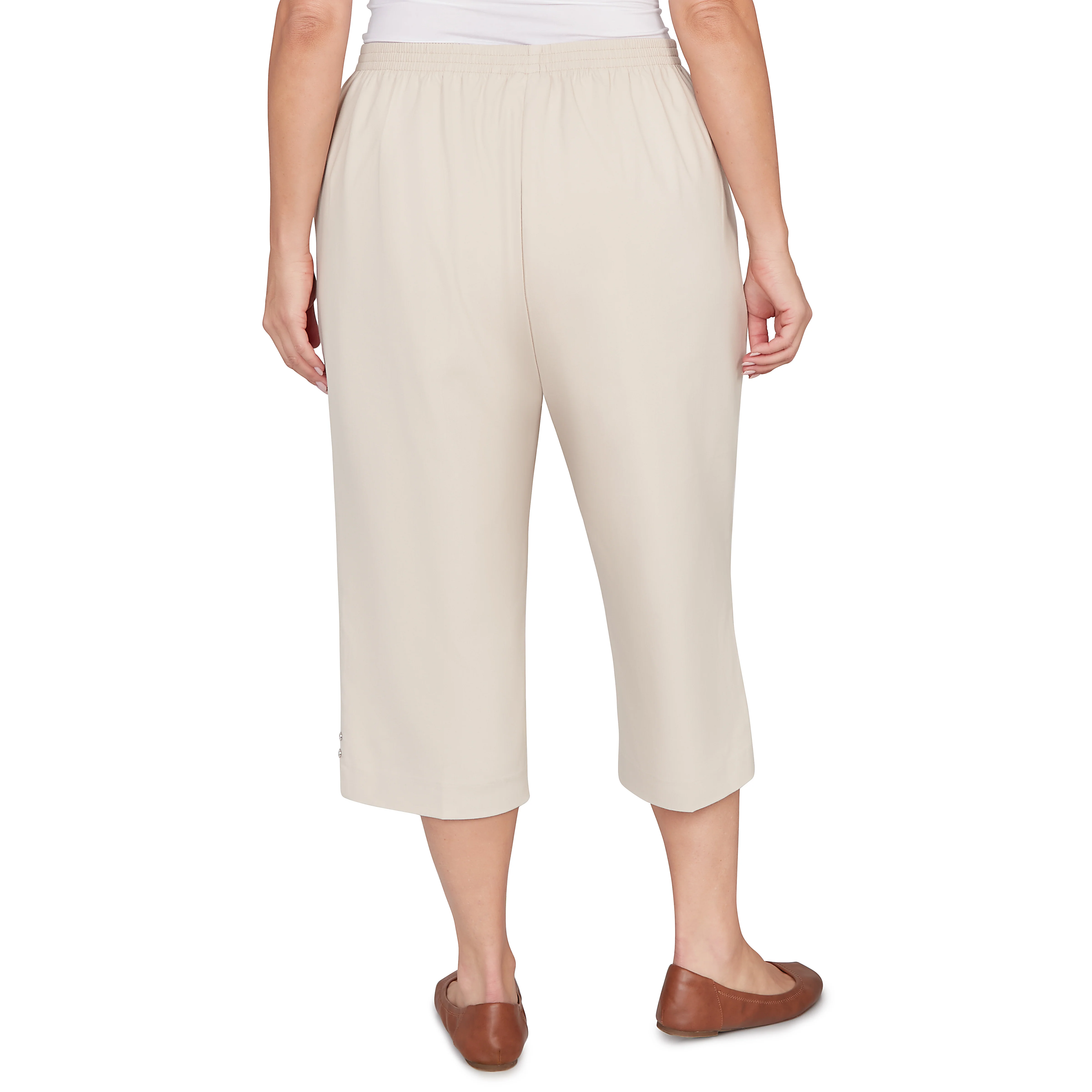 Alfred Dunner Solid Twill Button Hem Capri Pant - Plus - Image 14