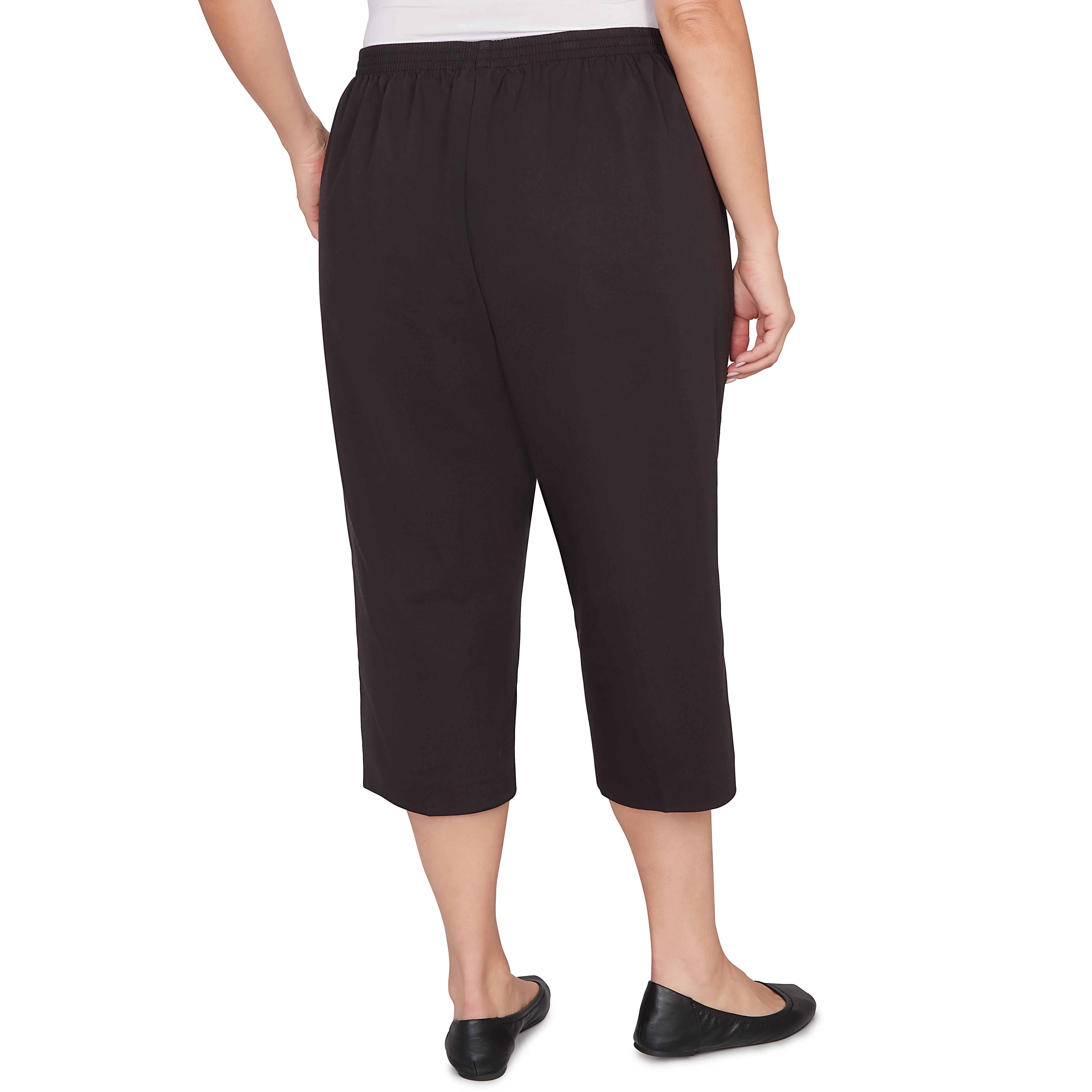Alfred Dunner Solid Twill Button Hem Capri Pant - Plus - Image 2