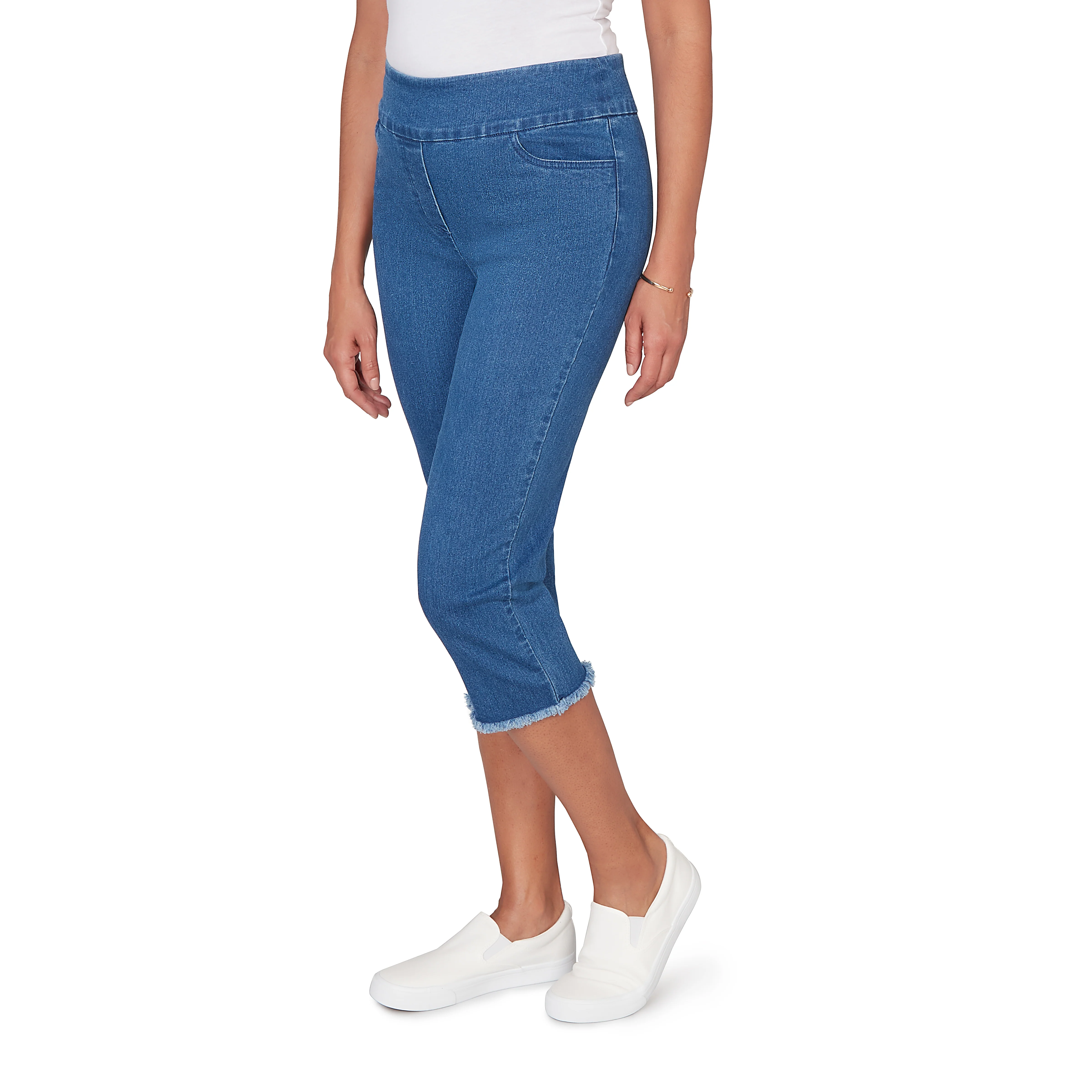 Alfred Dunner Super Stretch Denim Fringe Capri Pant - Image 21