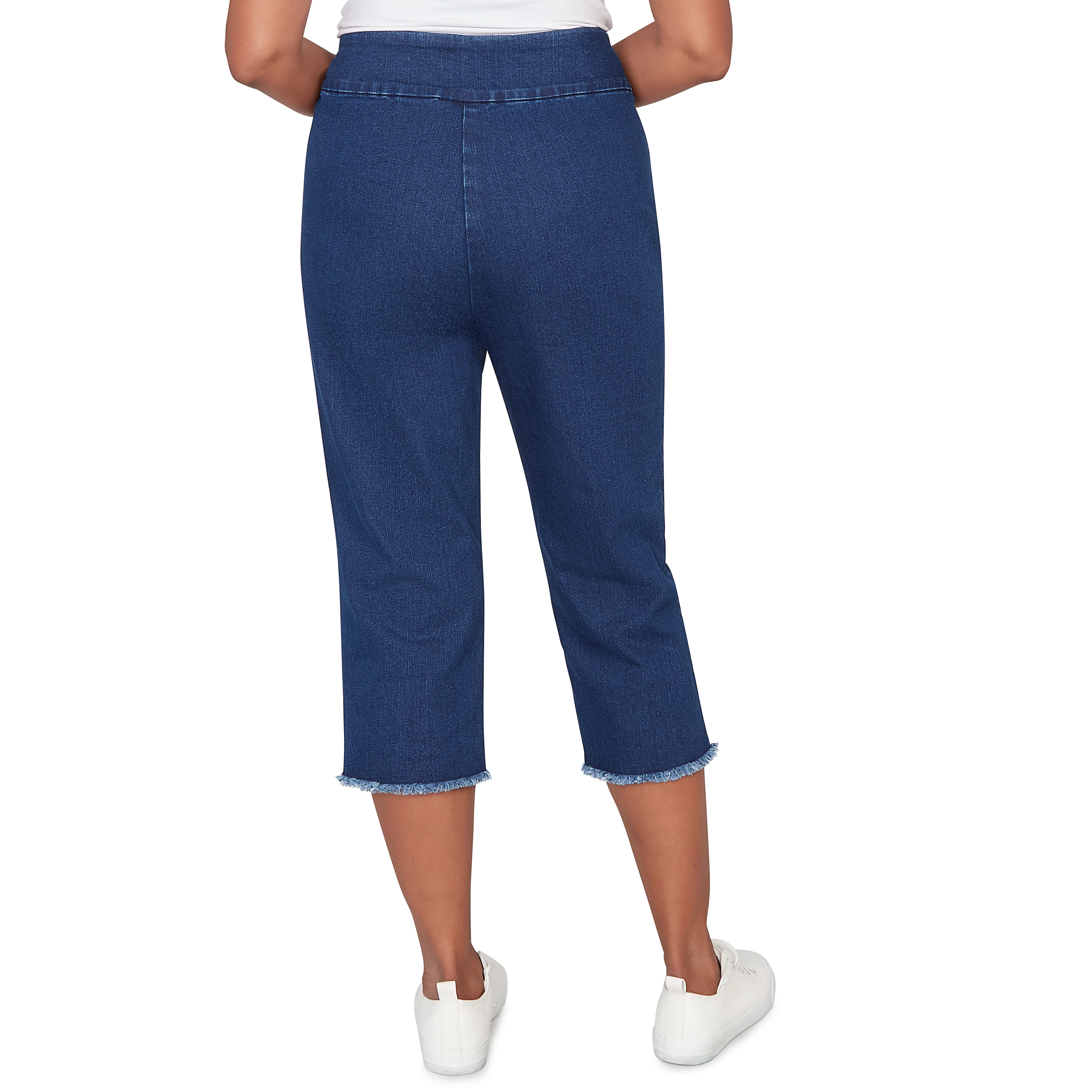 Alfred Dunner Super Stretch Denim Fringe Capri Pant - Image 8