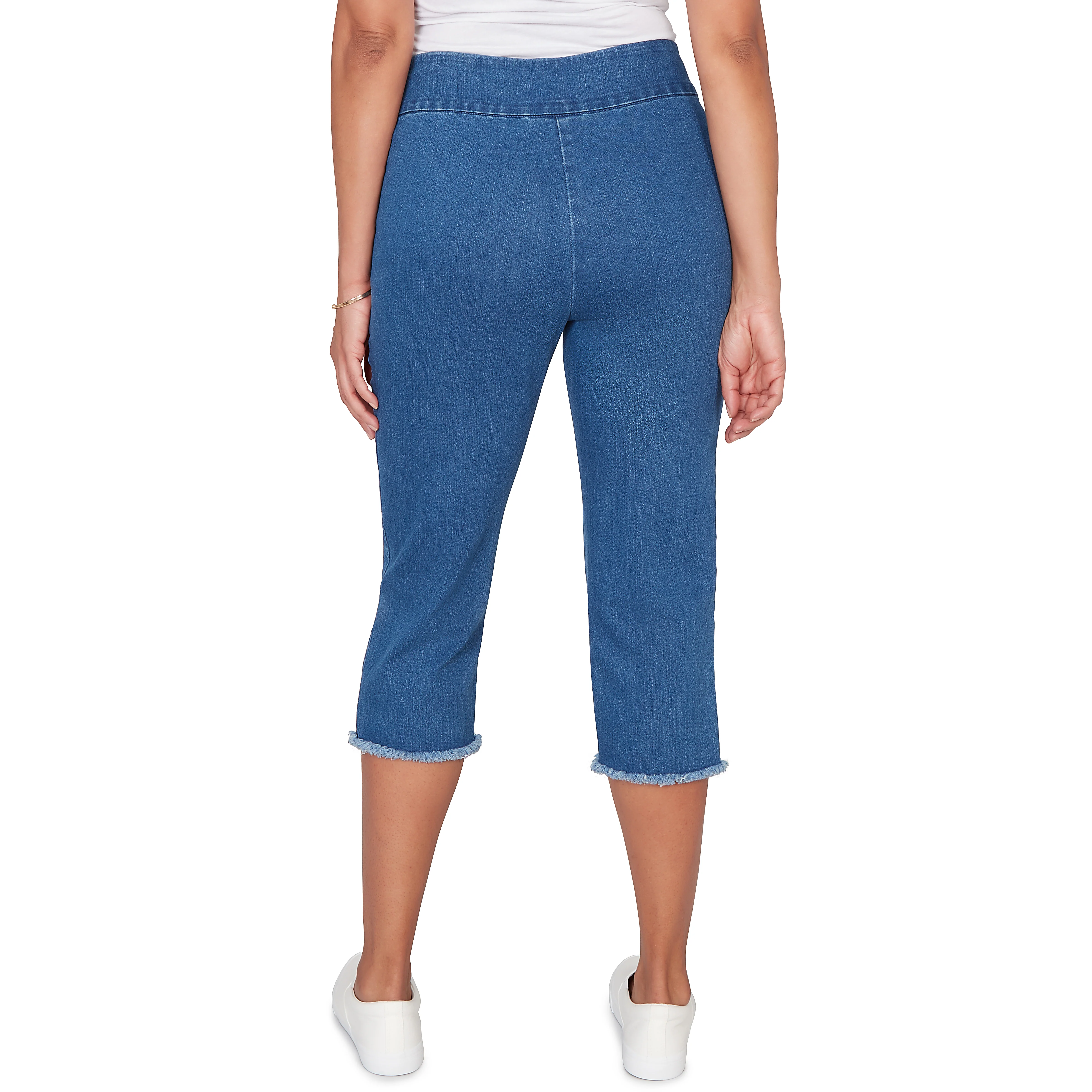 Alfred Dunner Super Stretch Denim Fringe Capri Pant- Petite - Image 20