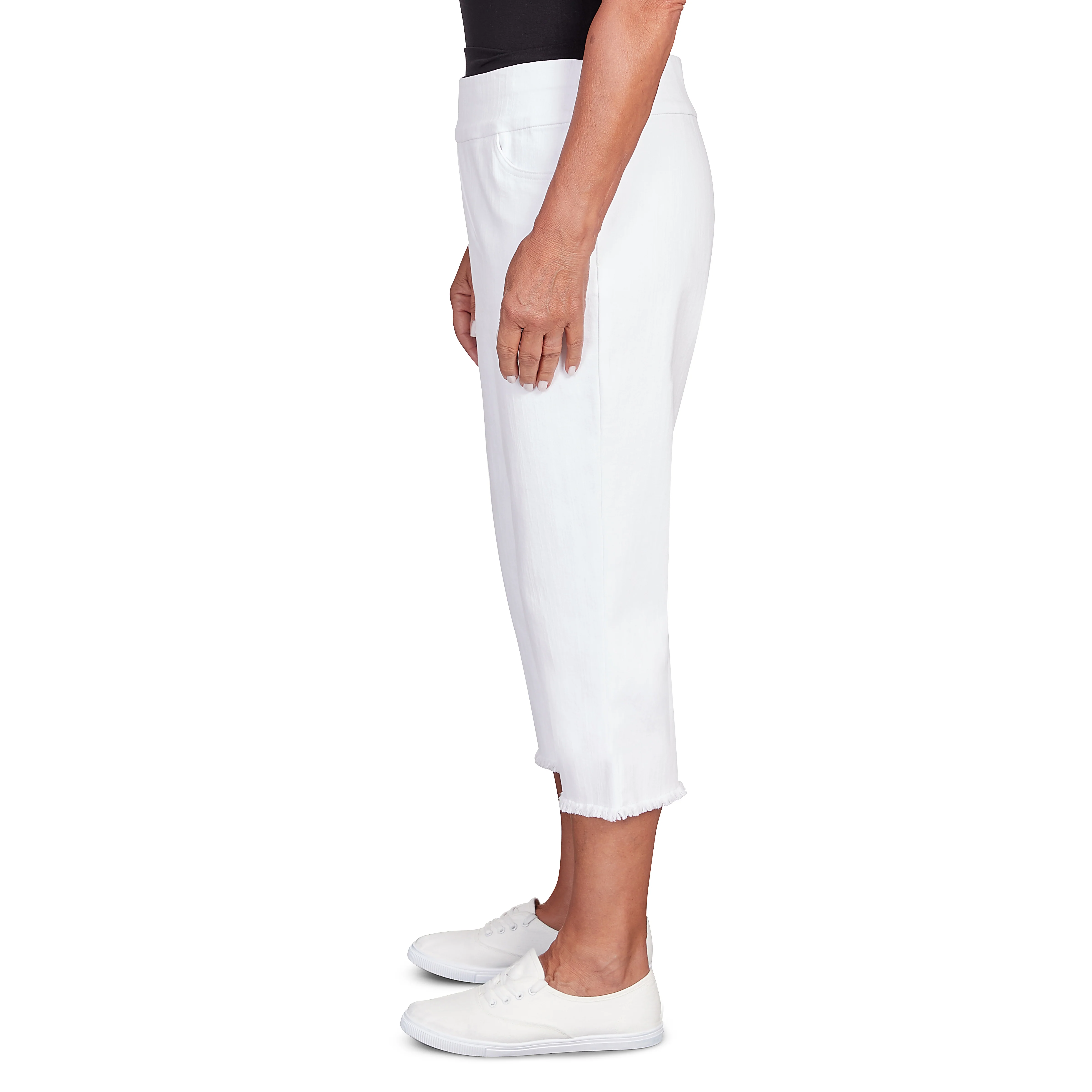 Alfred Dunner Super Stretch Denim Fringe Capri Pant- Petite - Image 28