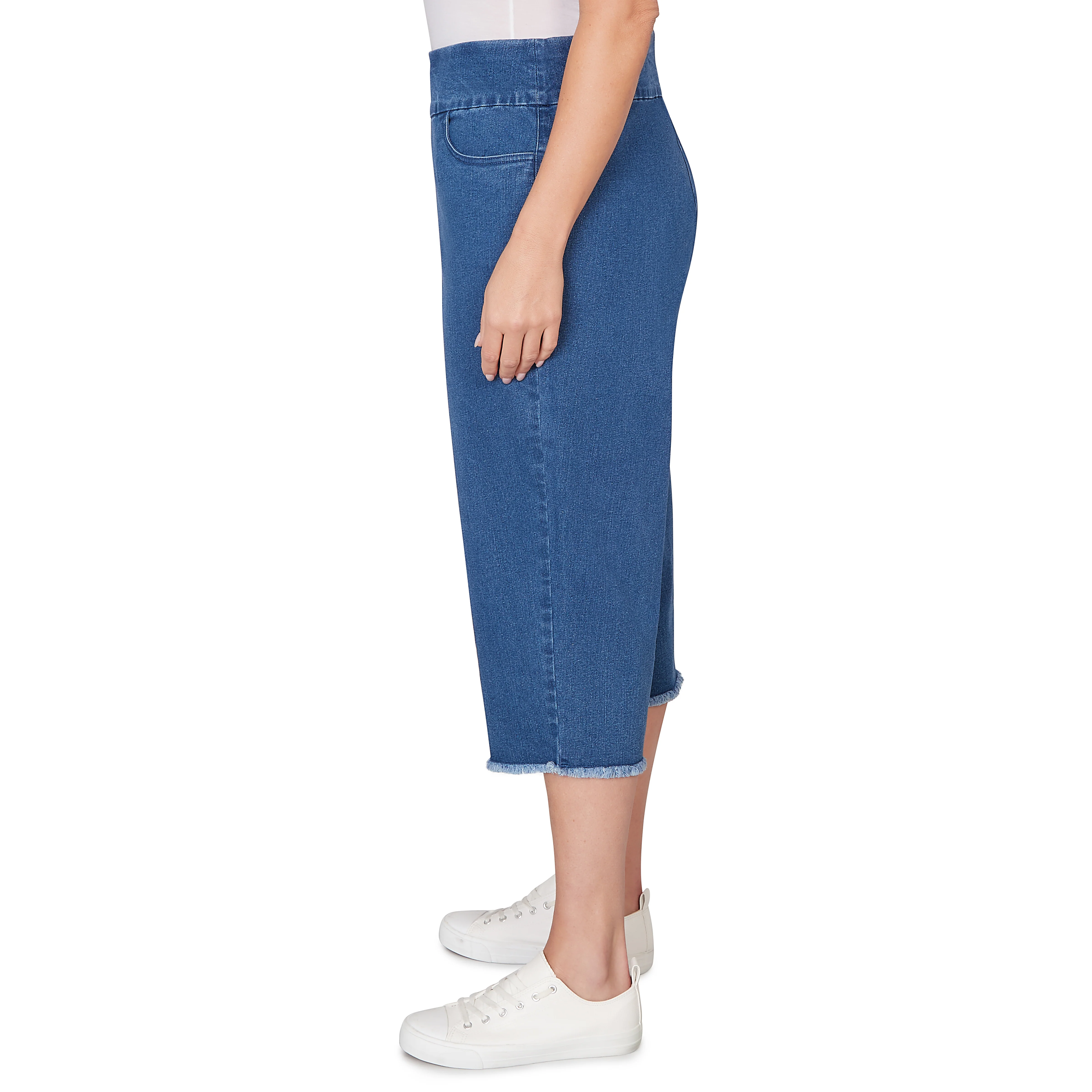 Alfred Dunner Super Stretch Denim Fringe Capri Pant - Plus - Image 21