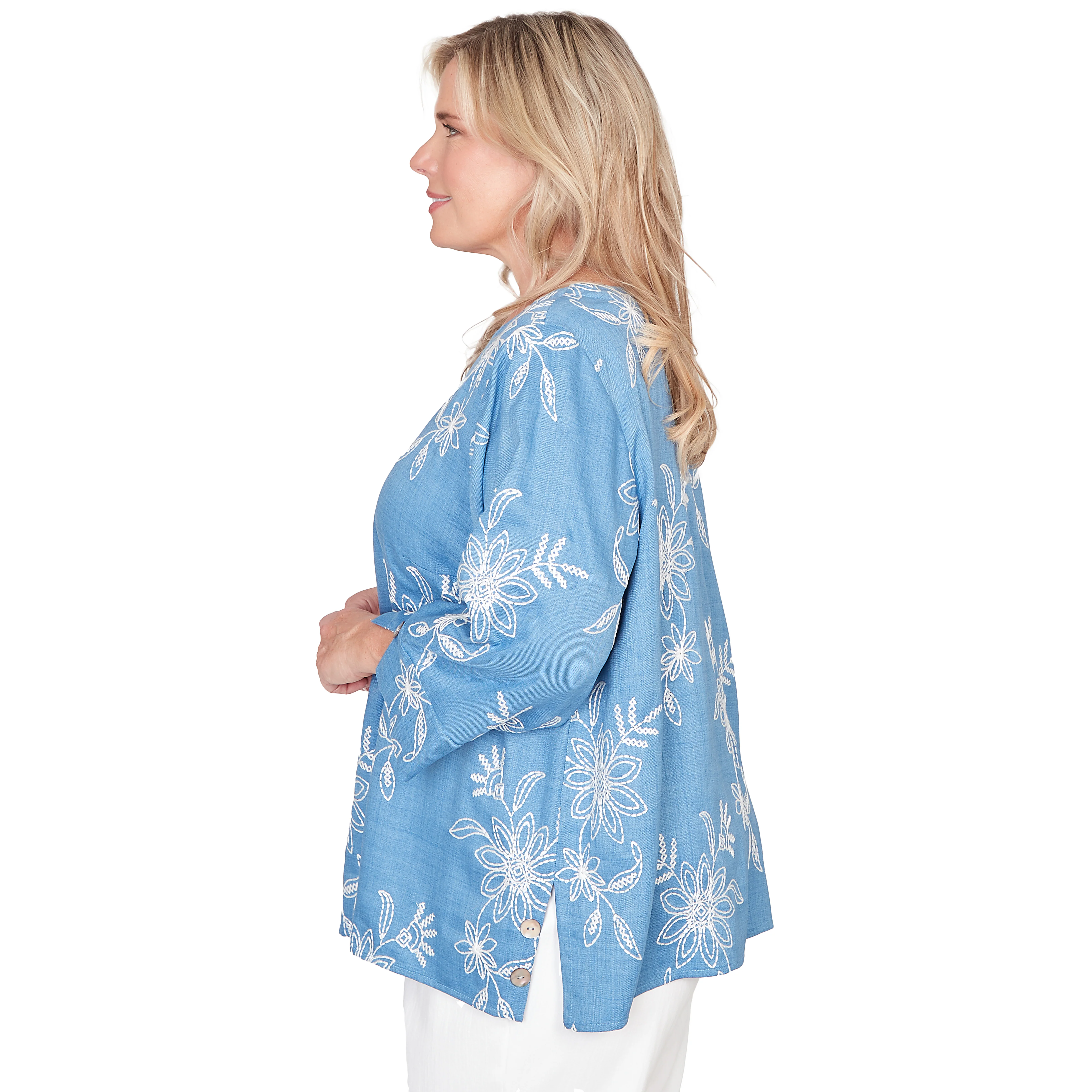 Alfred Dunner Tossed Floral Embroidered Top - Plus - Image 10