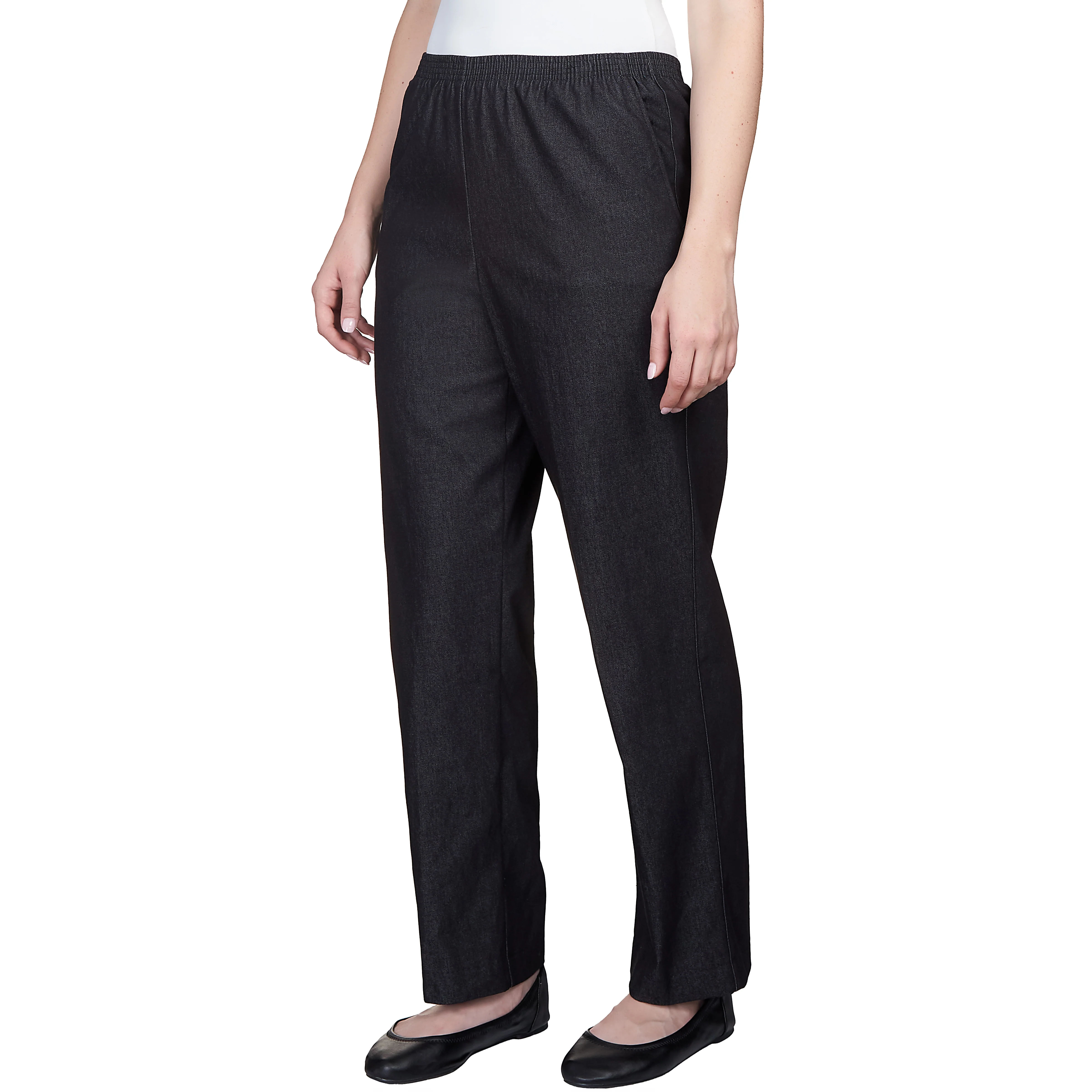 Alfred Dunner Women's Denim Comfort Waistband  Mid Rise Regular Fit Straight Leg Pant Average Length - Image 3