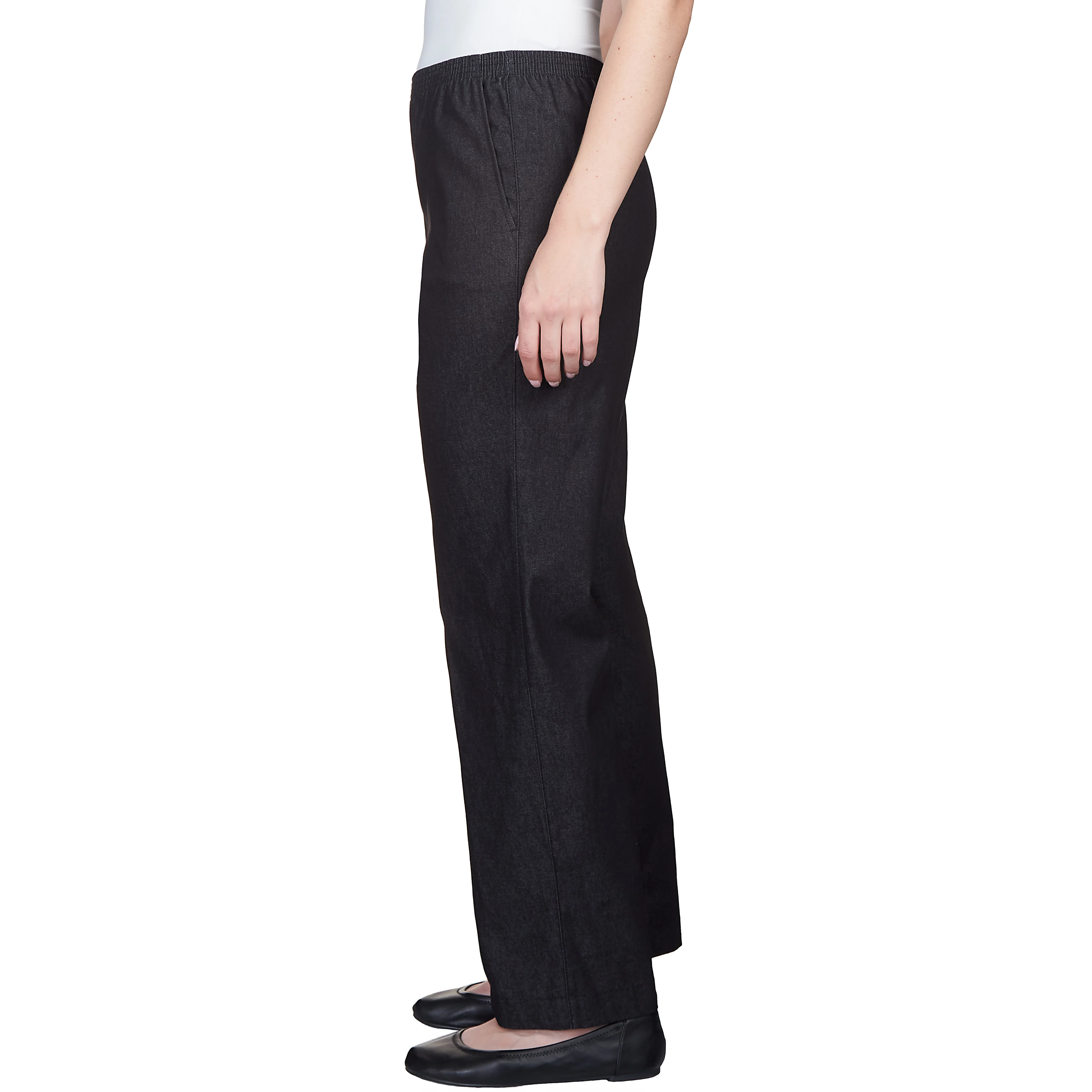 Alfred Dunner Women's Denim Comfort Waistband  Mid Rise Regular Fit Straight Leg Pant Average Length - Image 4