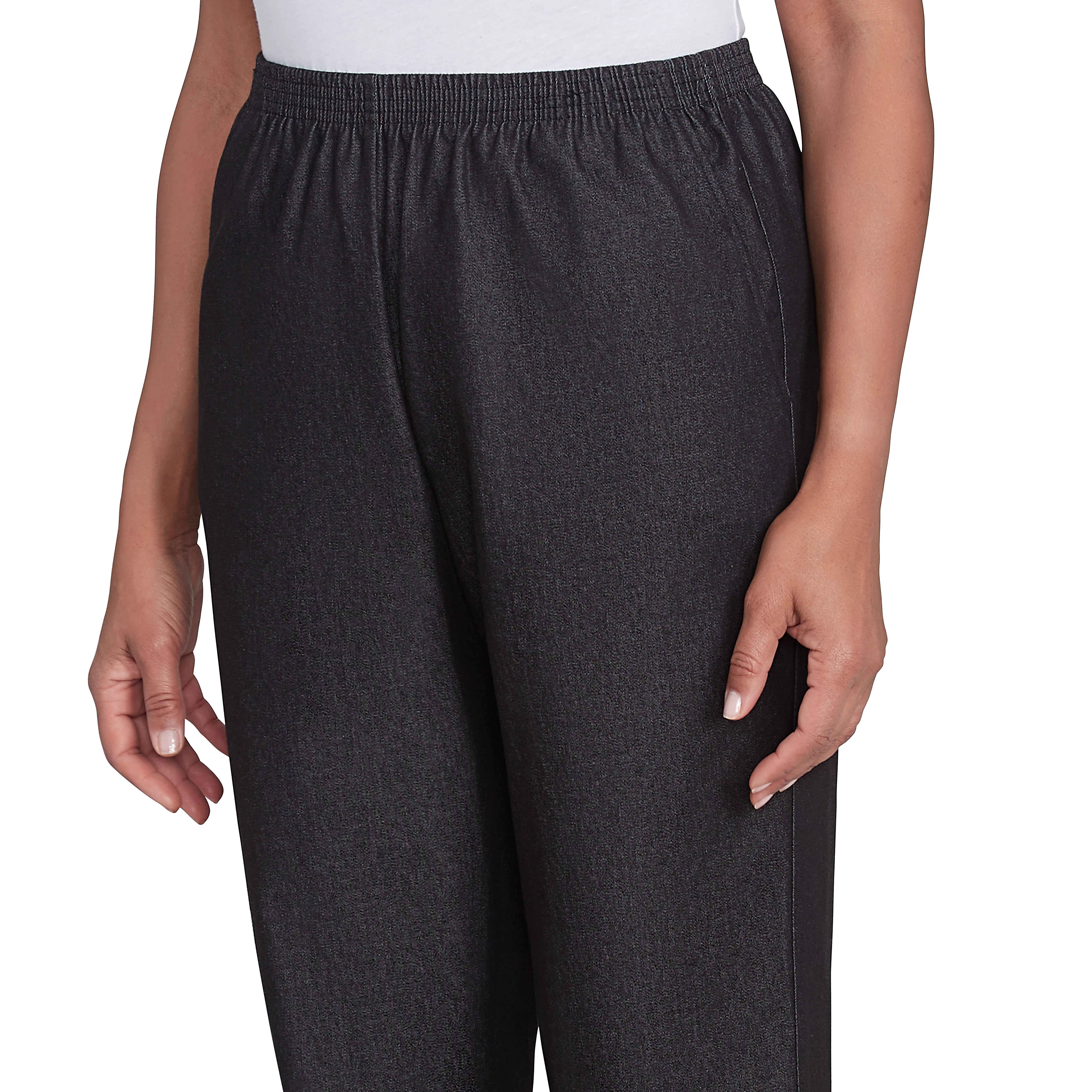 Alfred Dunner Women's Denim Comfort Waistband  Mid Rise Regular Fit Straight Leg Pant Short Length - Image 5