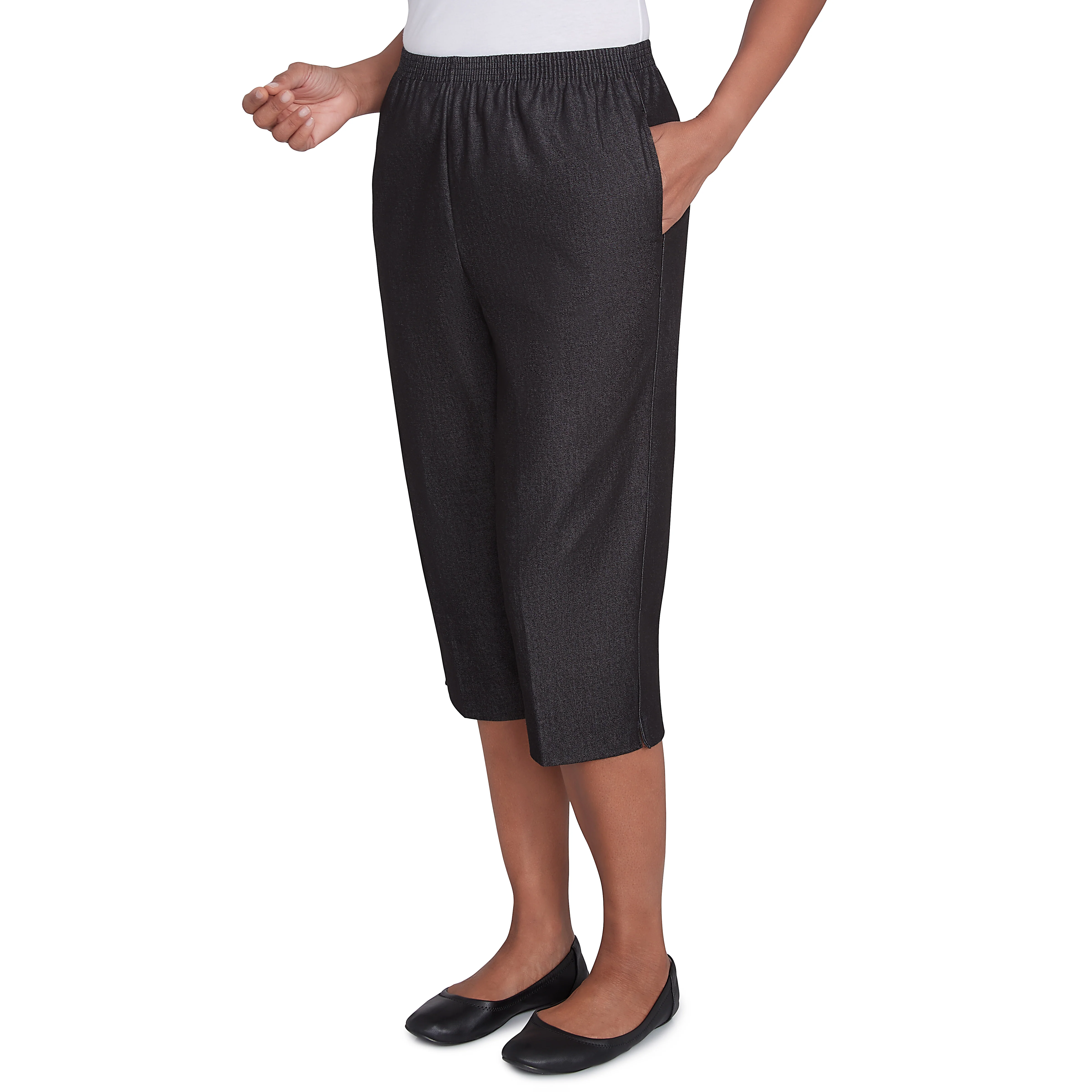 Alfred Dunner Women's Relaxed Fit Denim Capri- Petite - Image 3