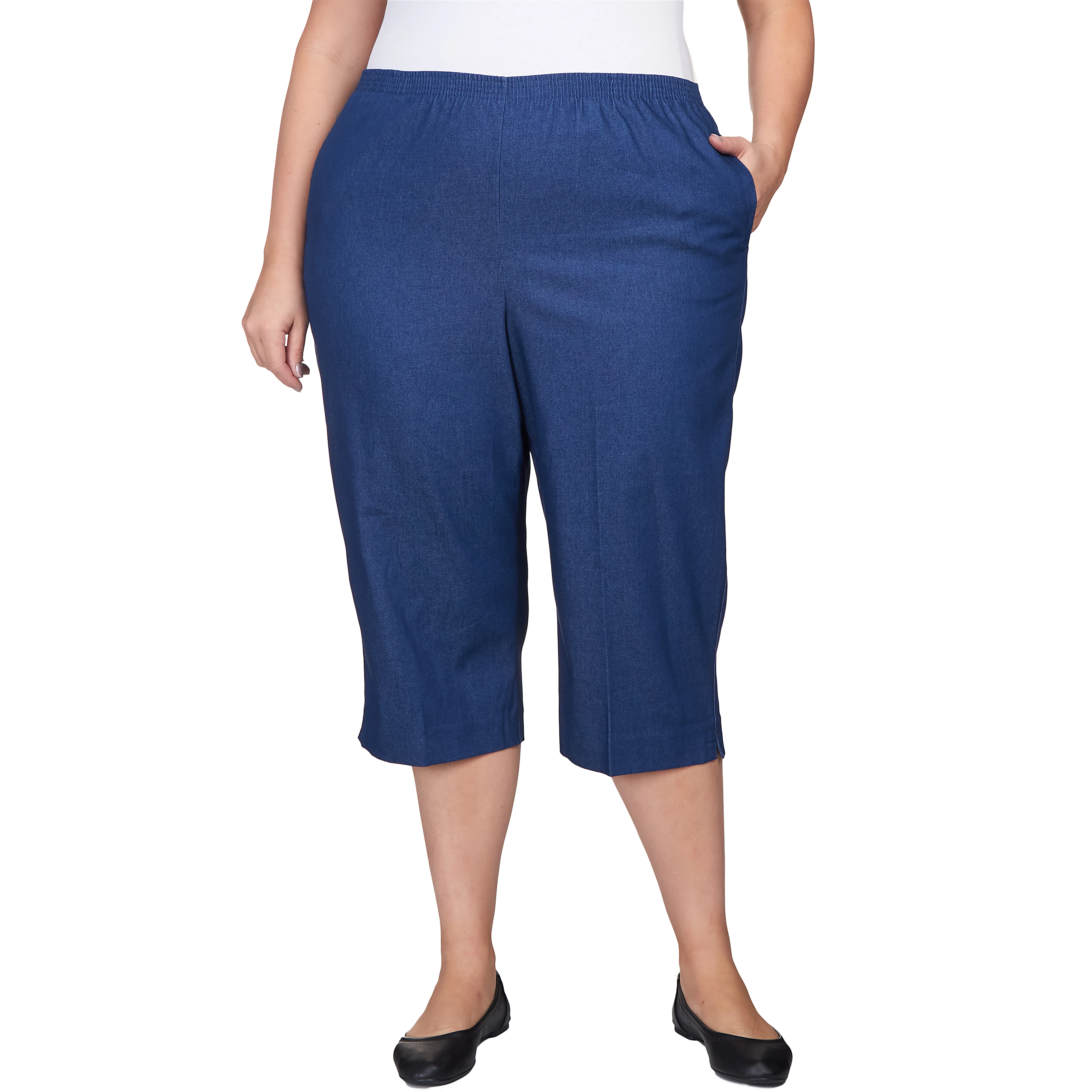 Alfred Dunner Women's Relaxed Fit Denim Capri - Plus - Image 11