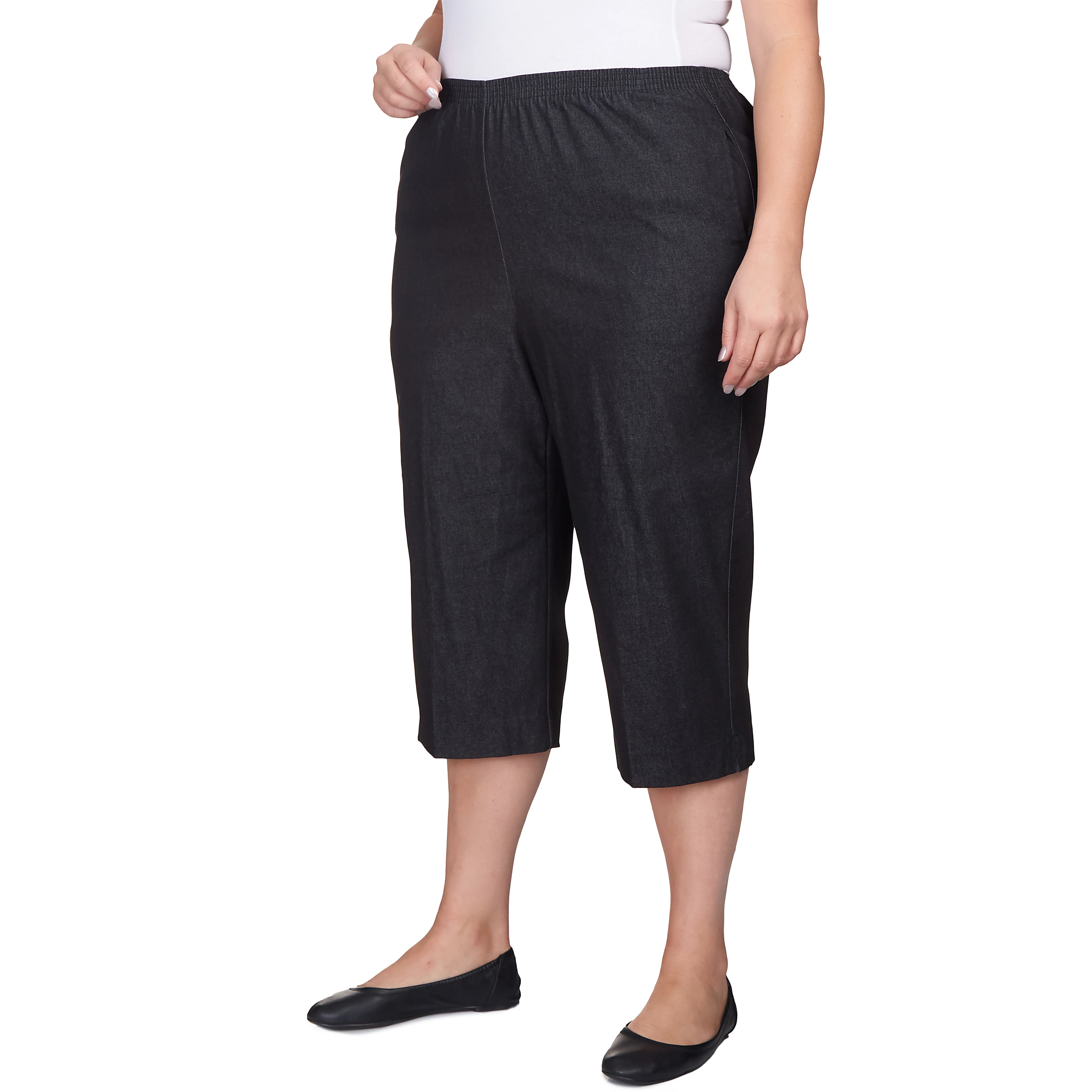 Alfred Dunner Women's Relaxed Fit Denim Capri - Plus - Image 5