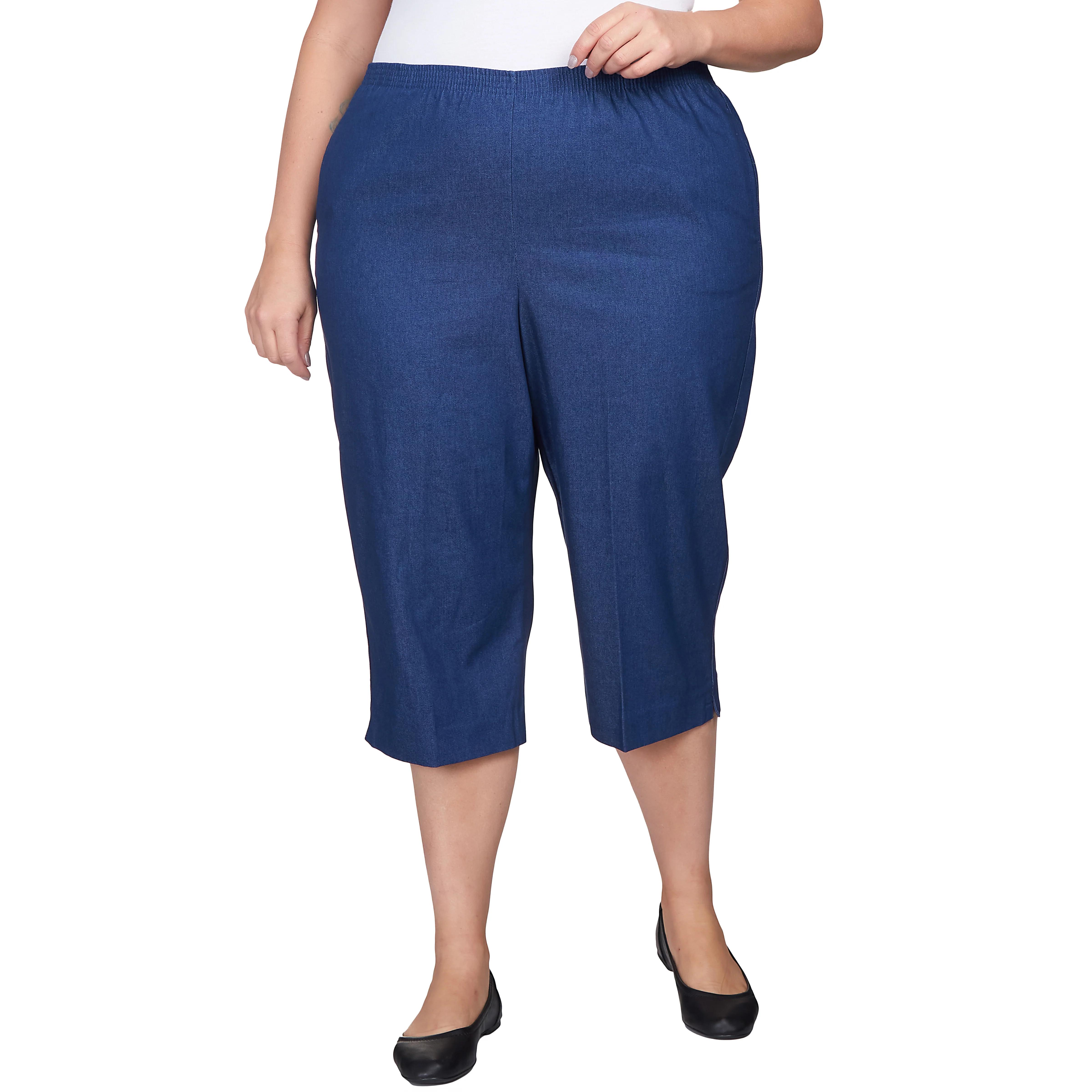Alfred Dunner Women's Relaxed Fit Denim Capri - Plus - Image 7