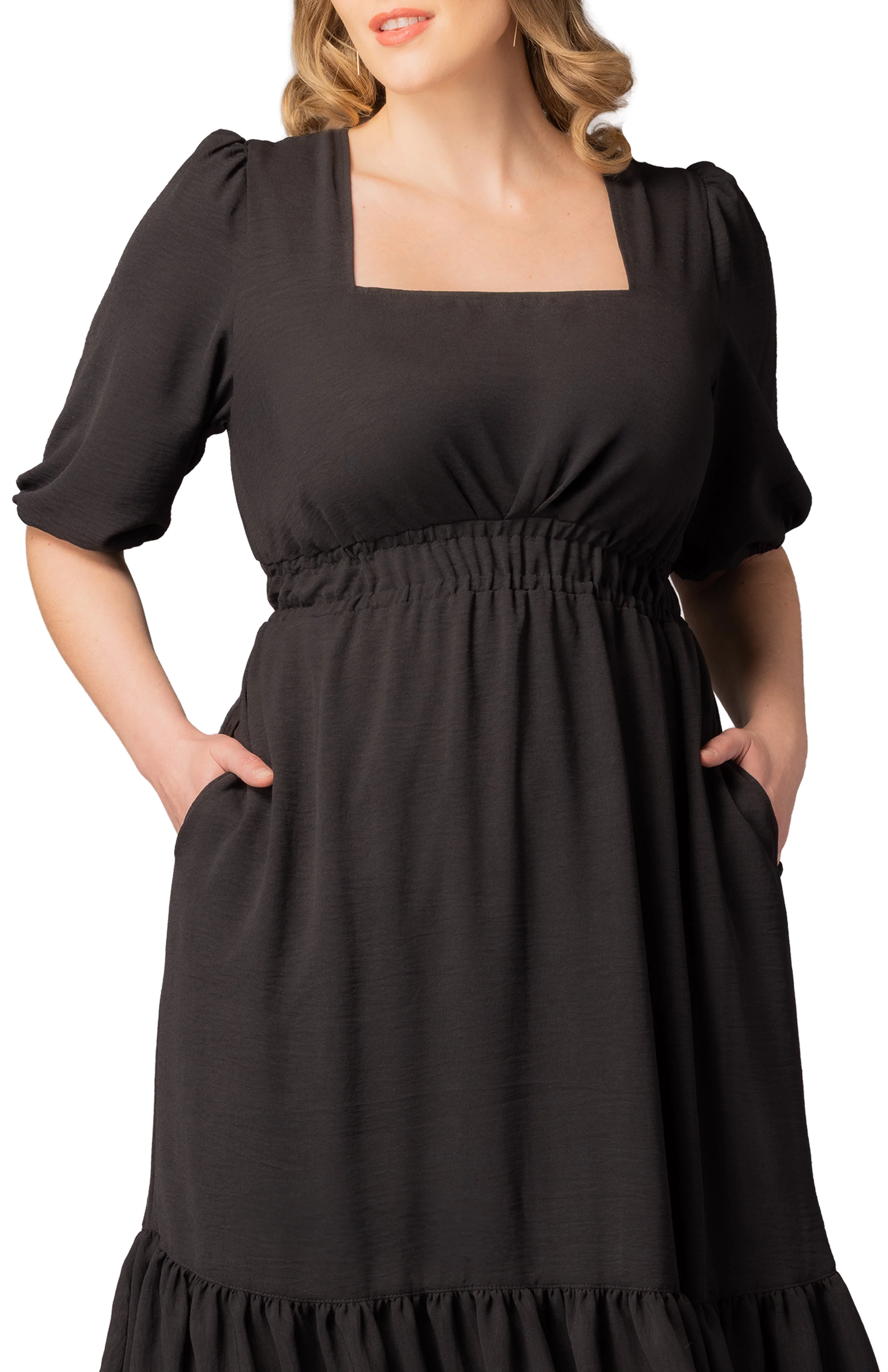 Bailey Square Neck Maxi Dress  -Black Noir -  Plus - Image 3
