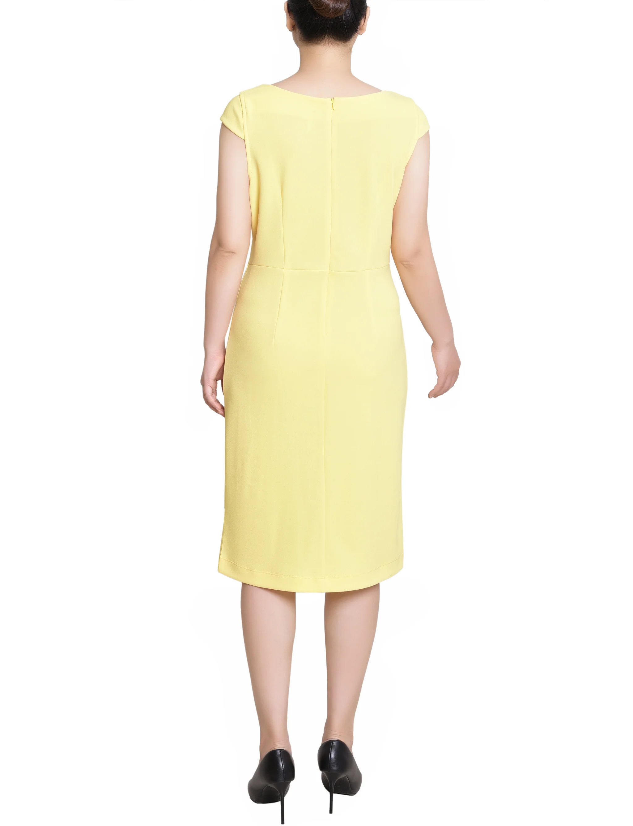 Banana Cap Sleeve Exposed Zipper Dress - Petite - Image 4