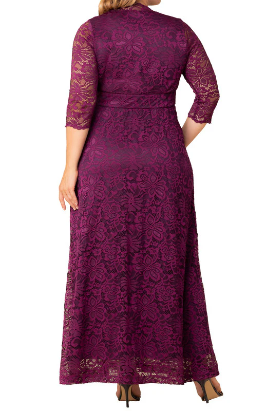 Berry Bliss Maria Lace Evening Gown - Plus - Image 2
