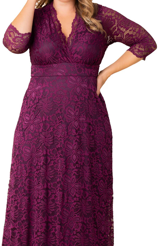 Berry Bliss Maria Lace Evening Gown - Plus - Image 3