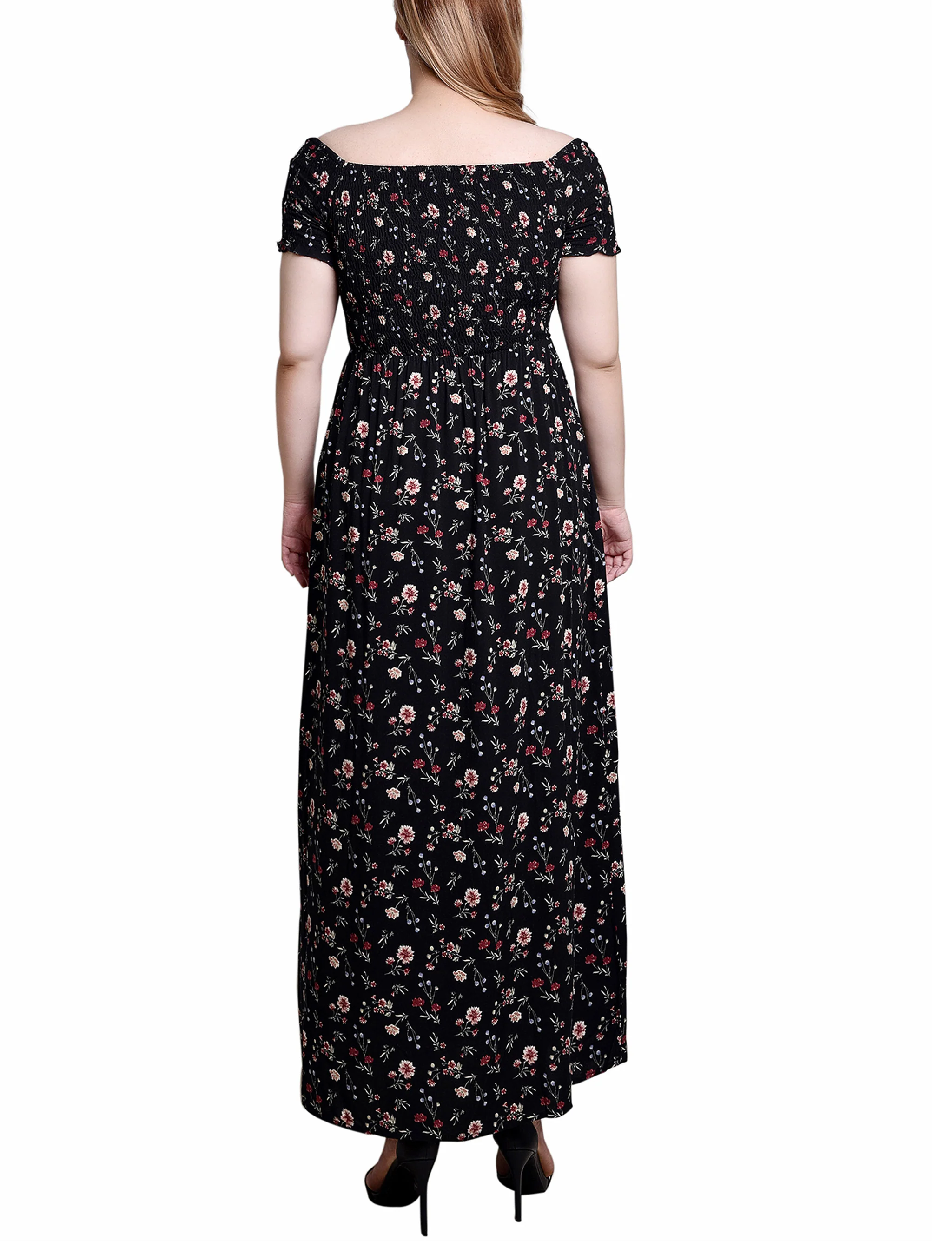 Black Mauve Stemflrl Smocked Bodice Maxi Dress - Image 3