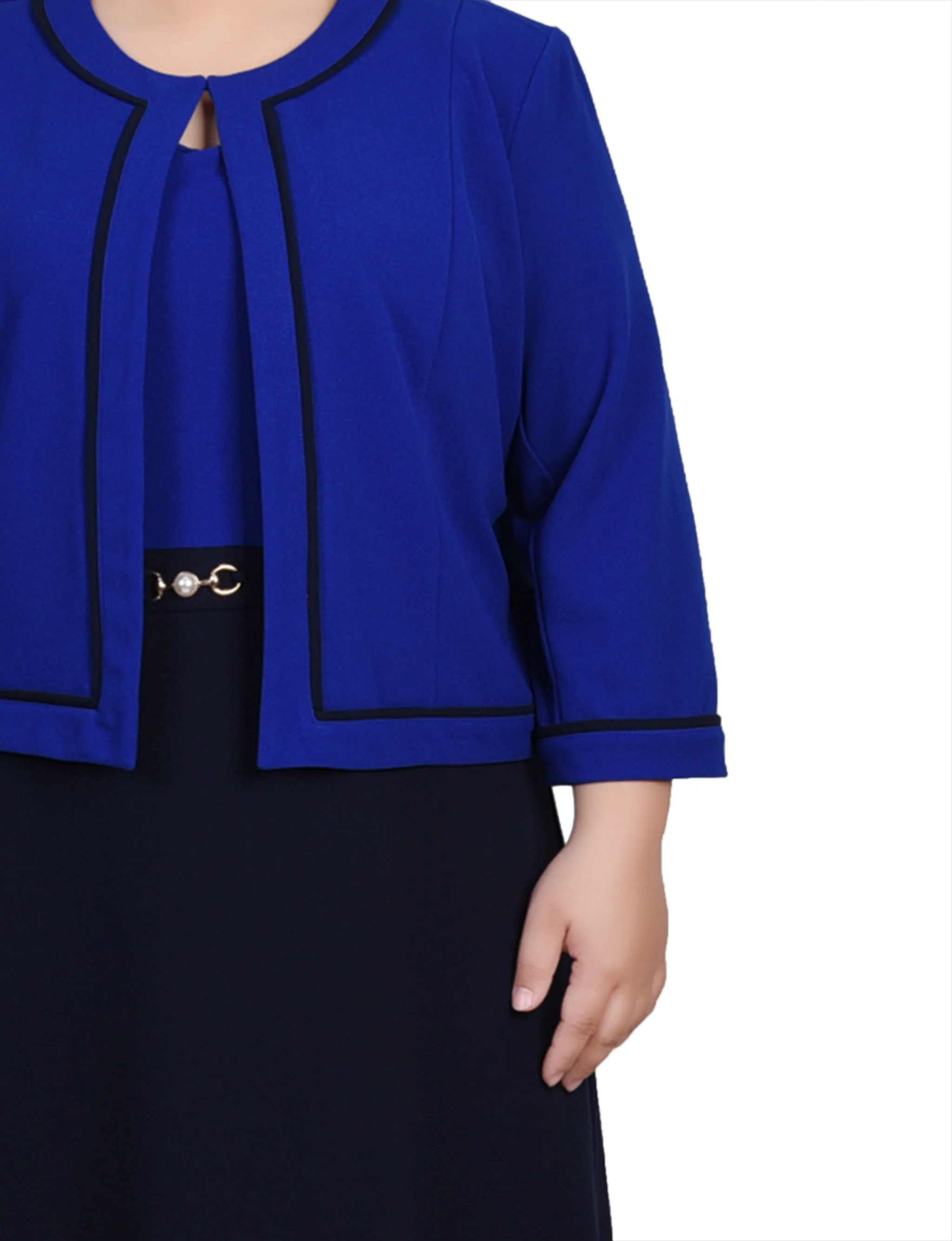 Blue 3/4 Sleeve 2 Piece Dress Set - Image 4