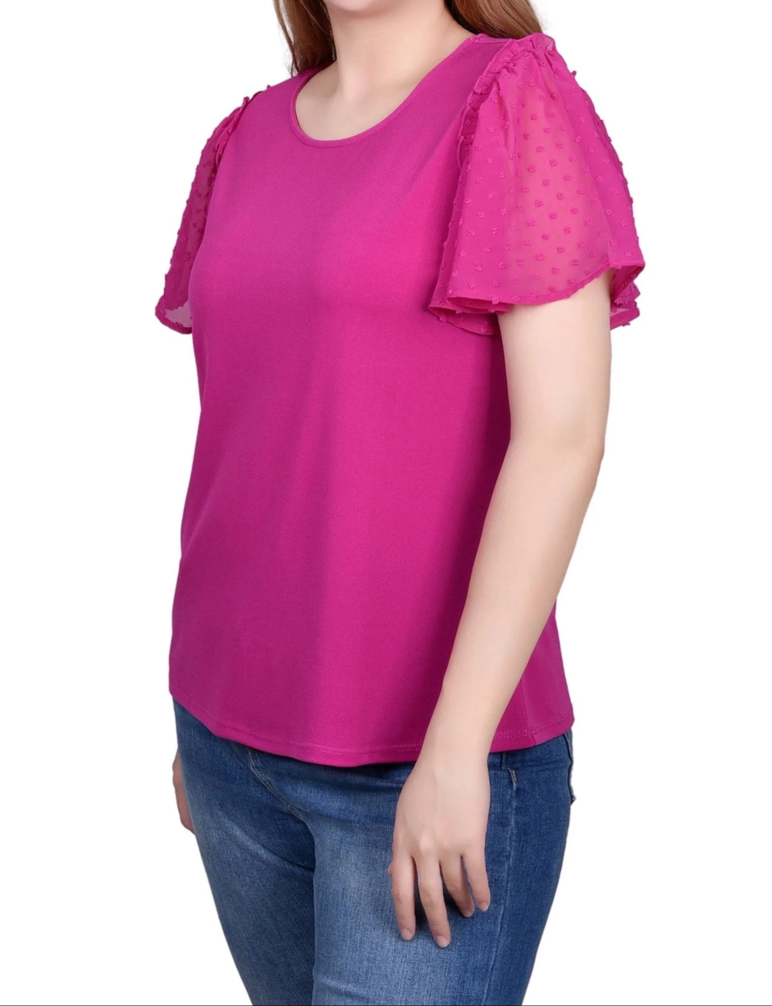 Clip Dot Flutter Sleeve Top - Image 11