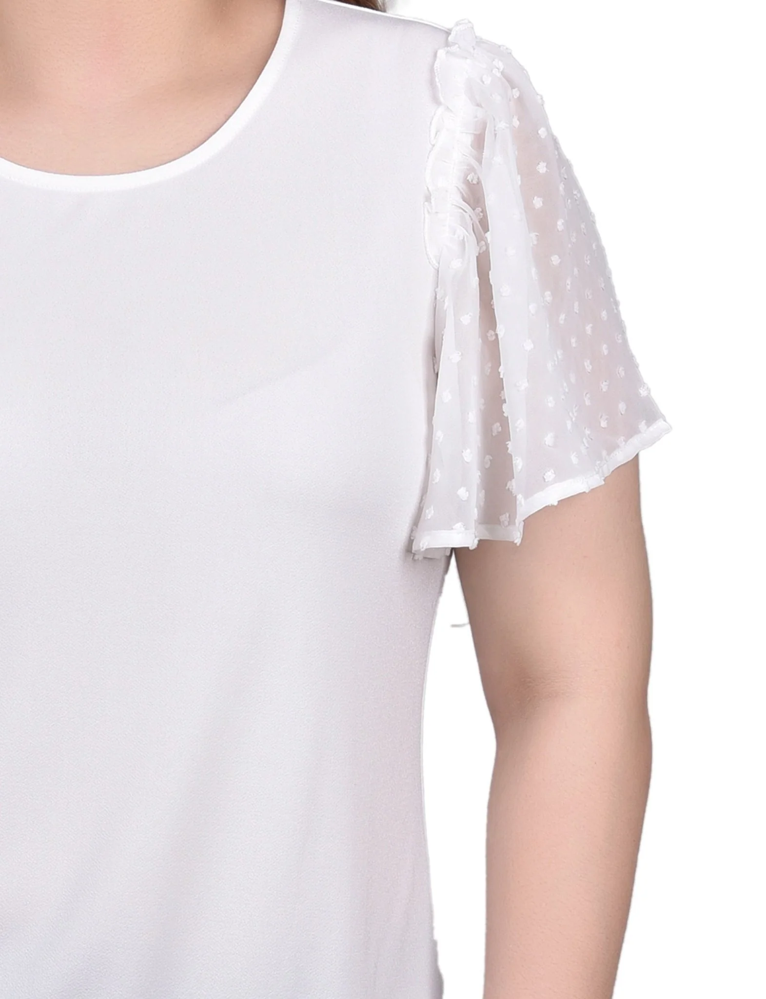 Clip Dot Flutter Sleeve Top - Petite - Image 8