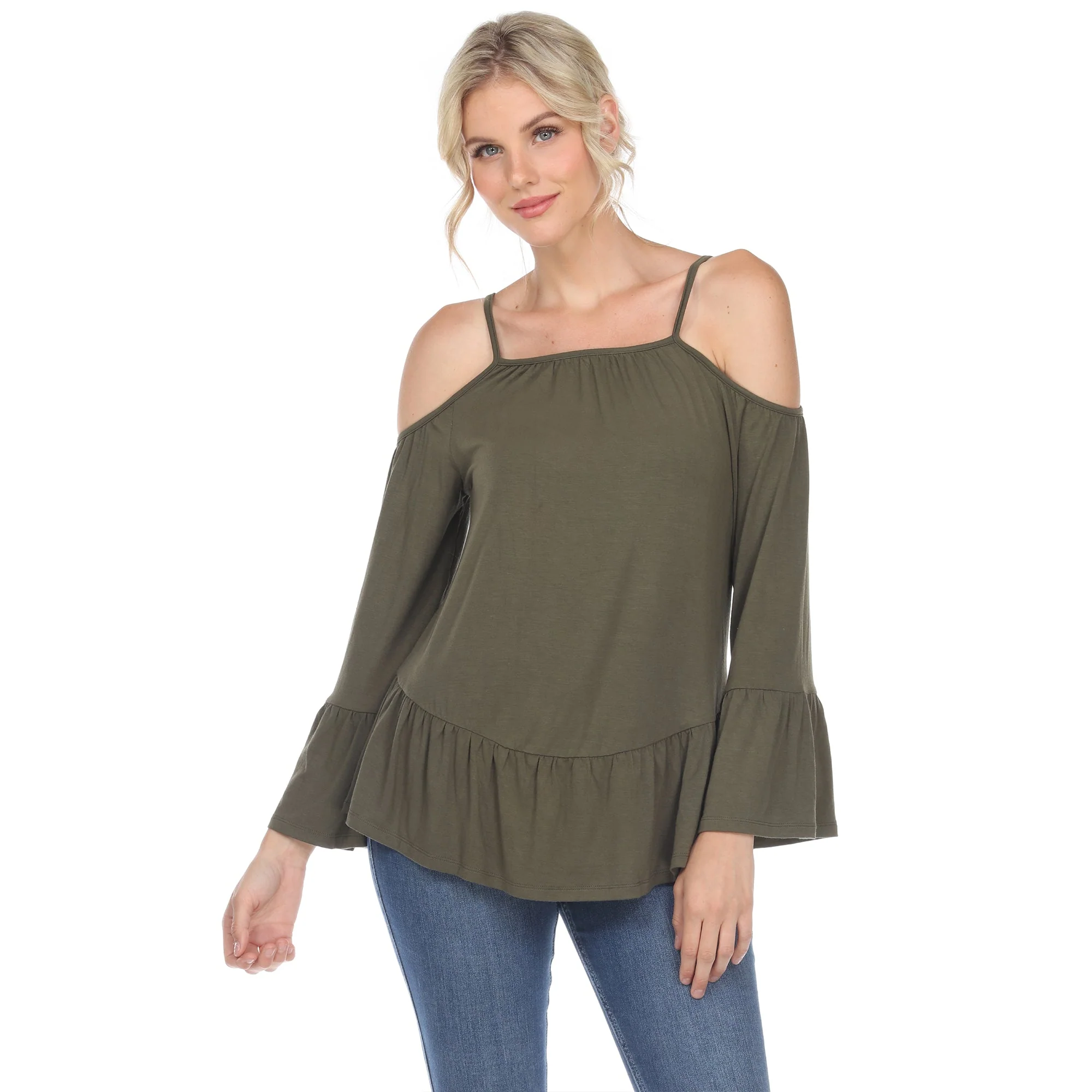 Cold Shoulder Ruffle Sleeve Top - Image 12